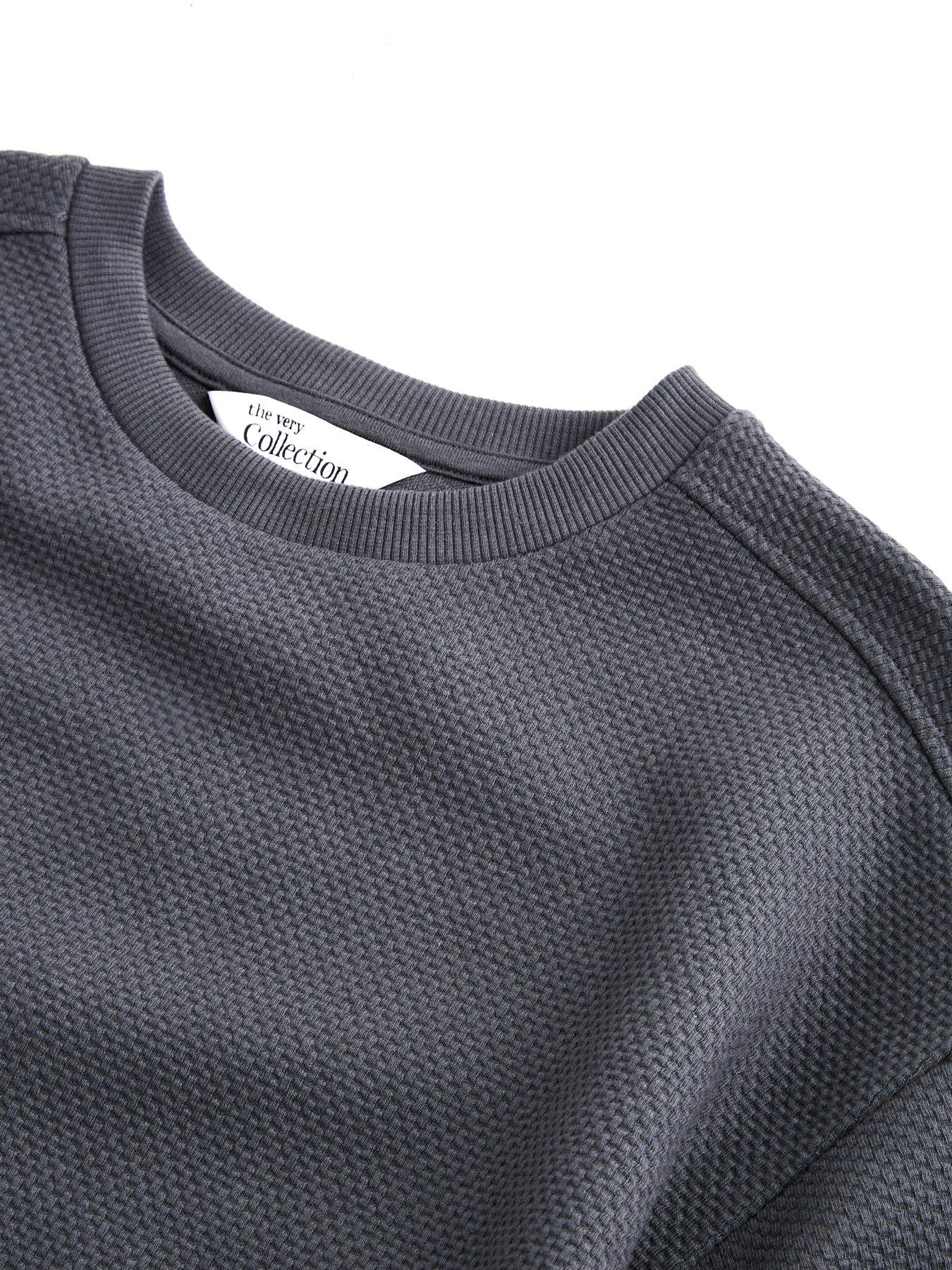 Image 6 of 6 of The Very Collection Boys Waffle Label Detail Tshirt And Shorts Set - Black