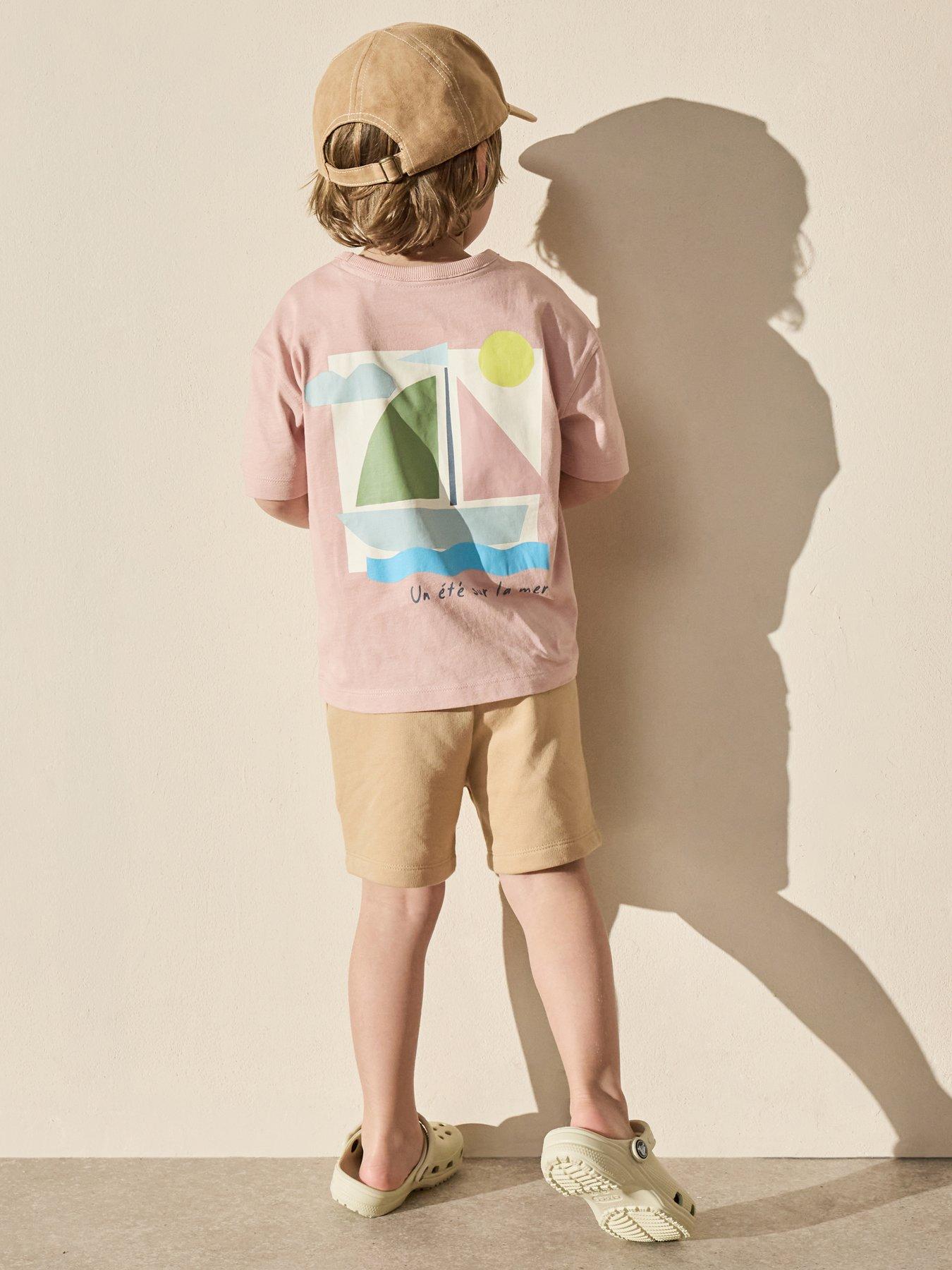 The Very Collection Boys Boat Graphic T-Shirt  &  Shorts Set - Multi