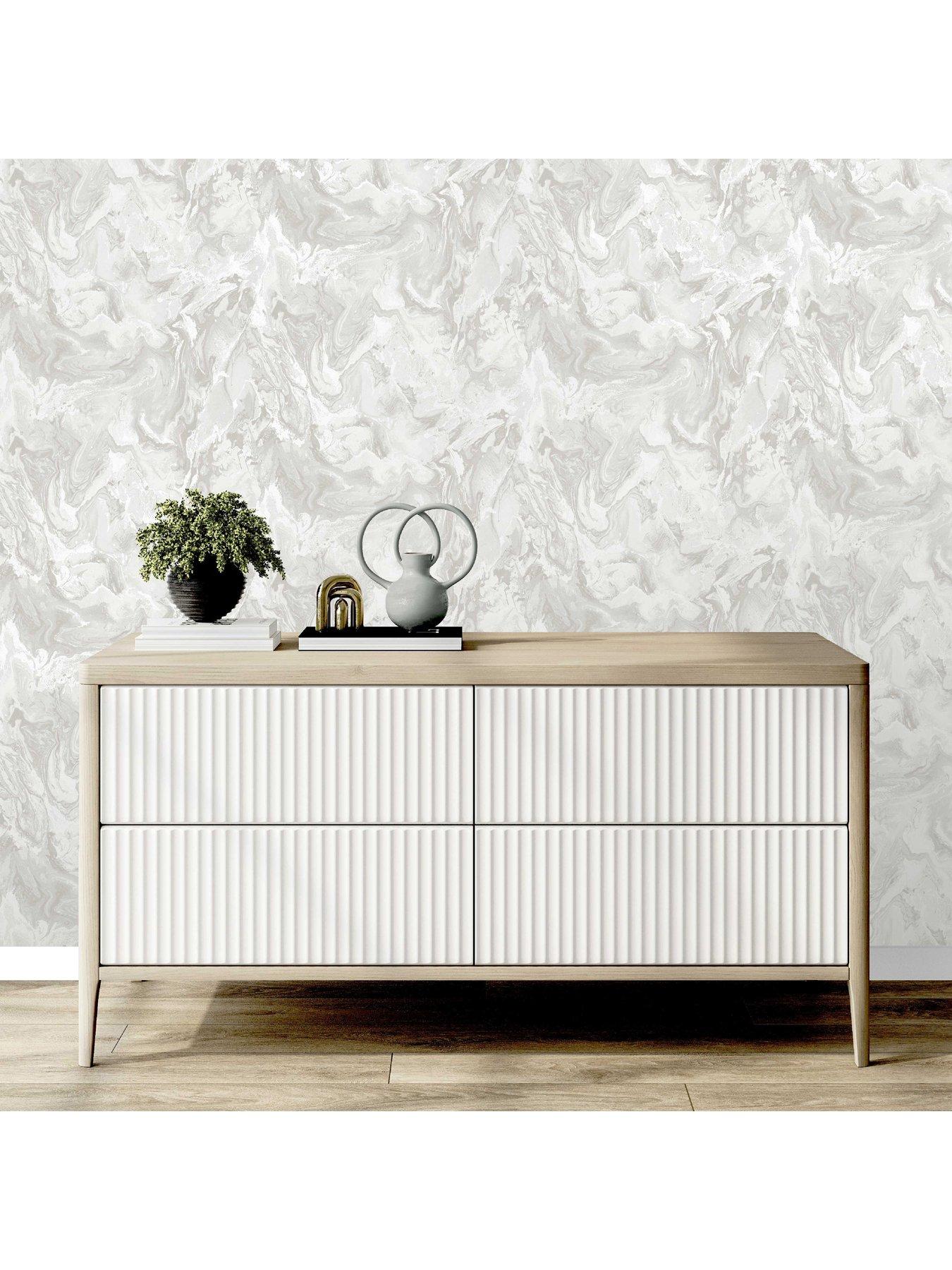 Image 2 of 3 of Fine Decor Metallic Marble Soft White