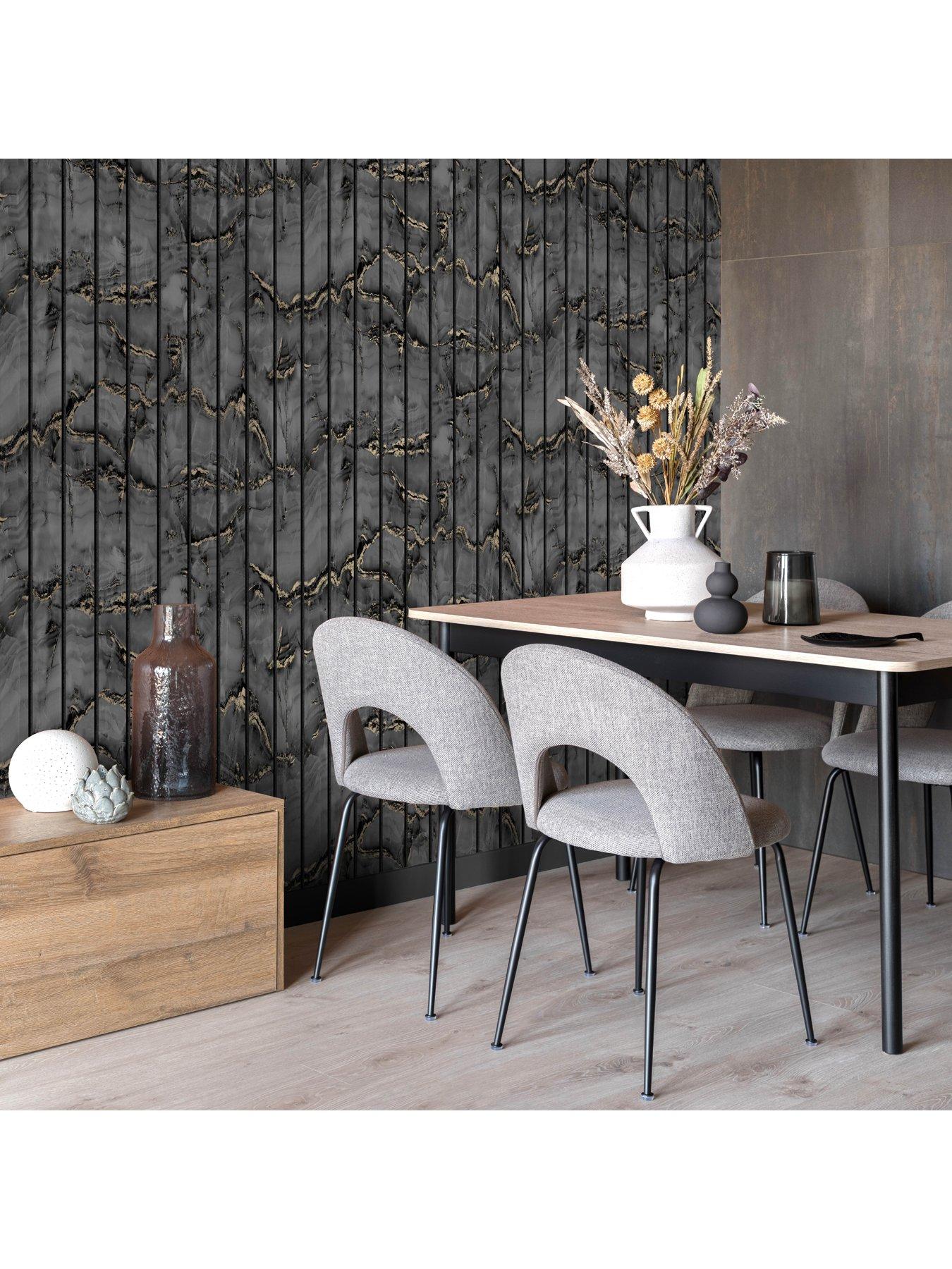 Image 2 of 4 of Fine Decor Marble Slat Panel Charcoal