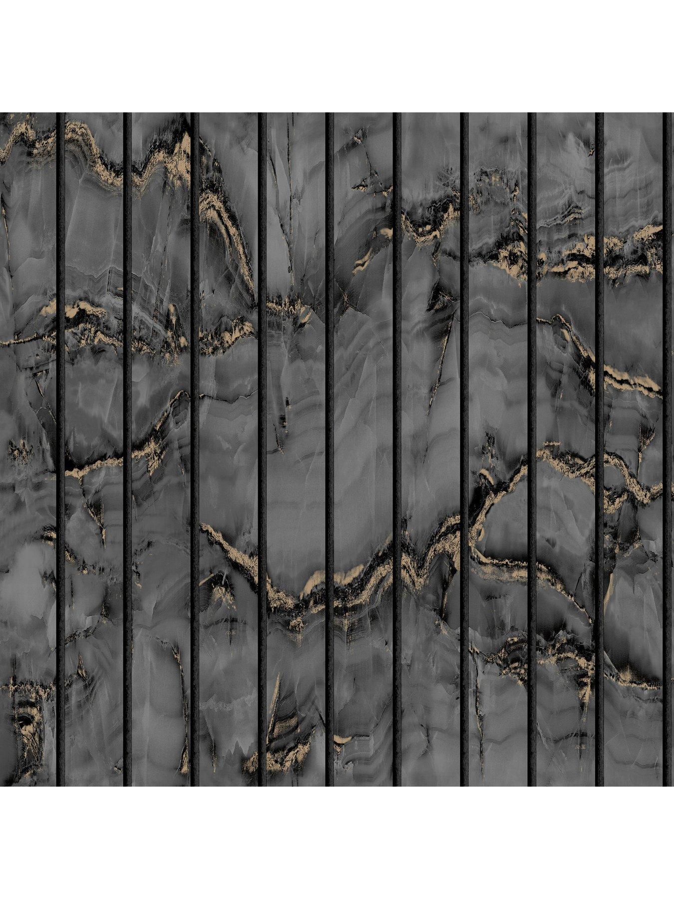 Image 3 of 4 of Fine Decor Marble Slat Panel Charcoal