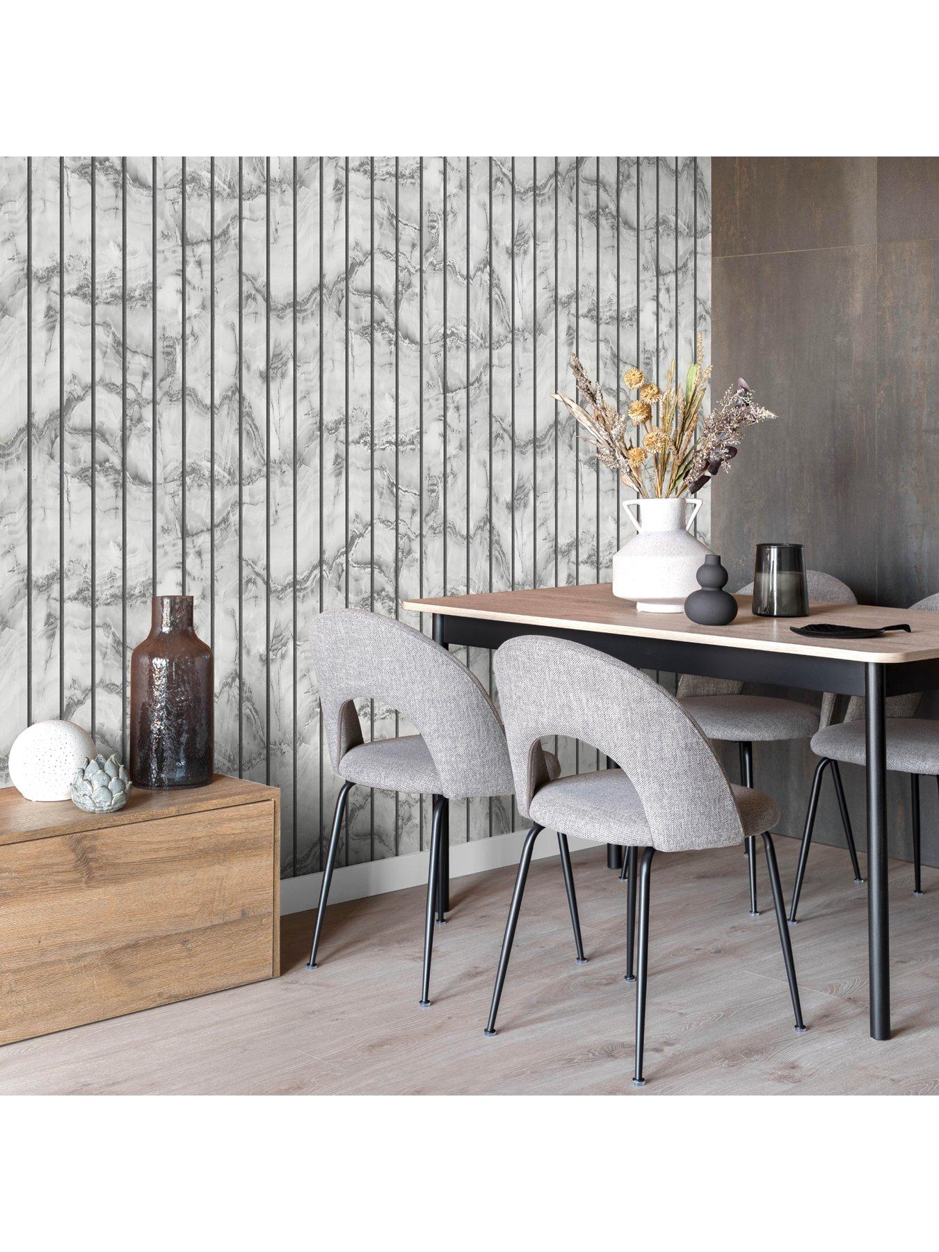 Image 2 of 4 of Fine Decor Marble Slat Panel Soft White