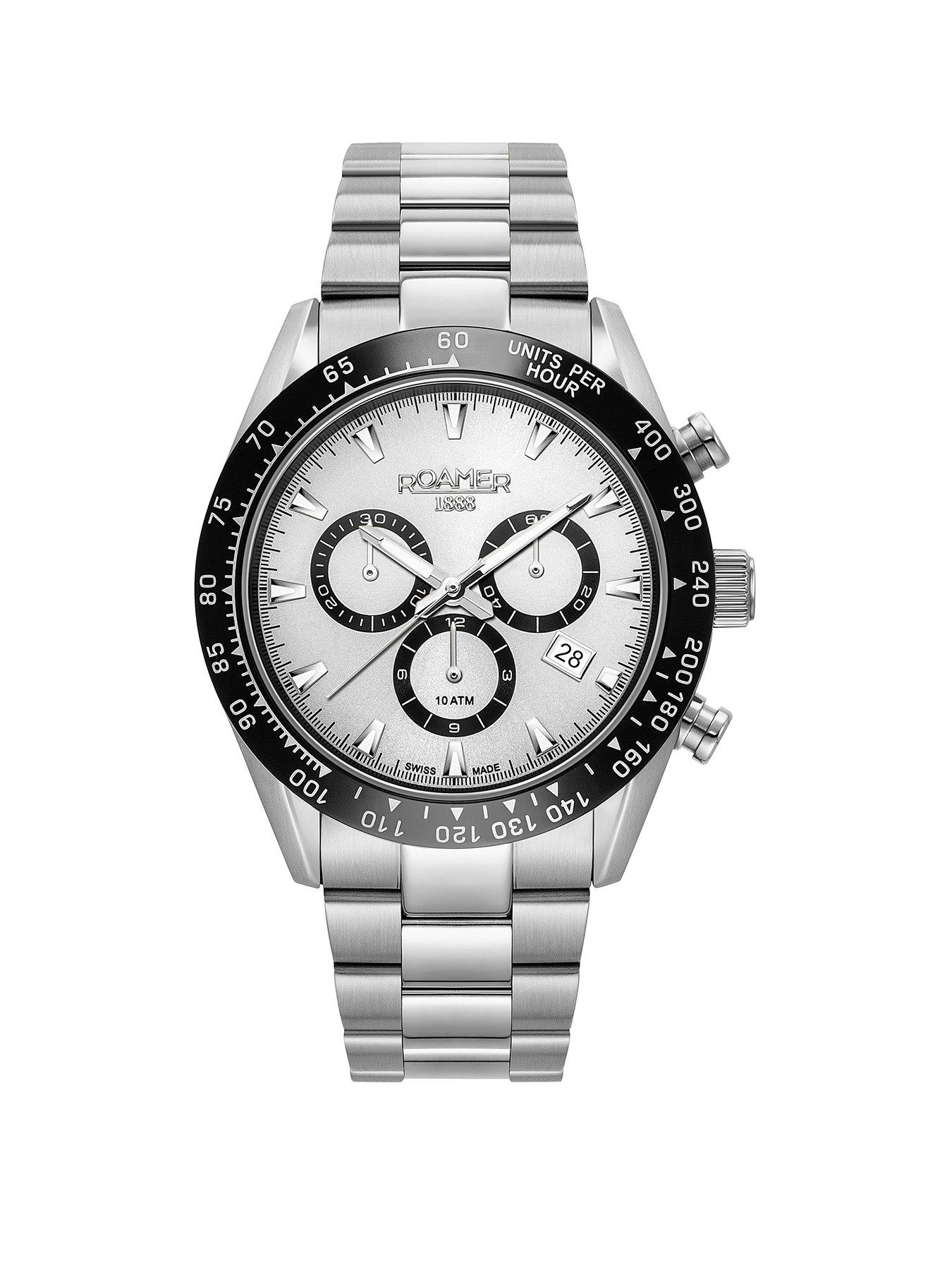 image of roamer-of-switzerland-roamer-swiss-made-monza-stainless-steel-watch-with-white-dial