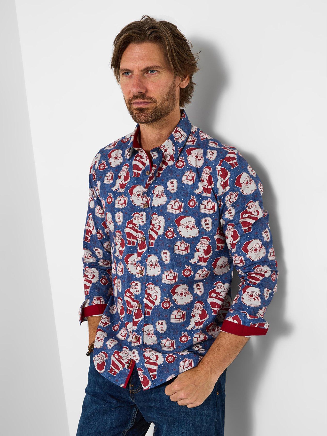  image of joe-browns-superb-santa-long-sleeve-shirt-blue