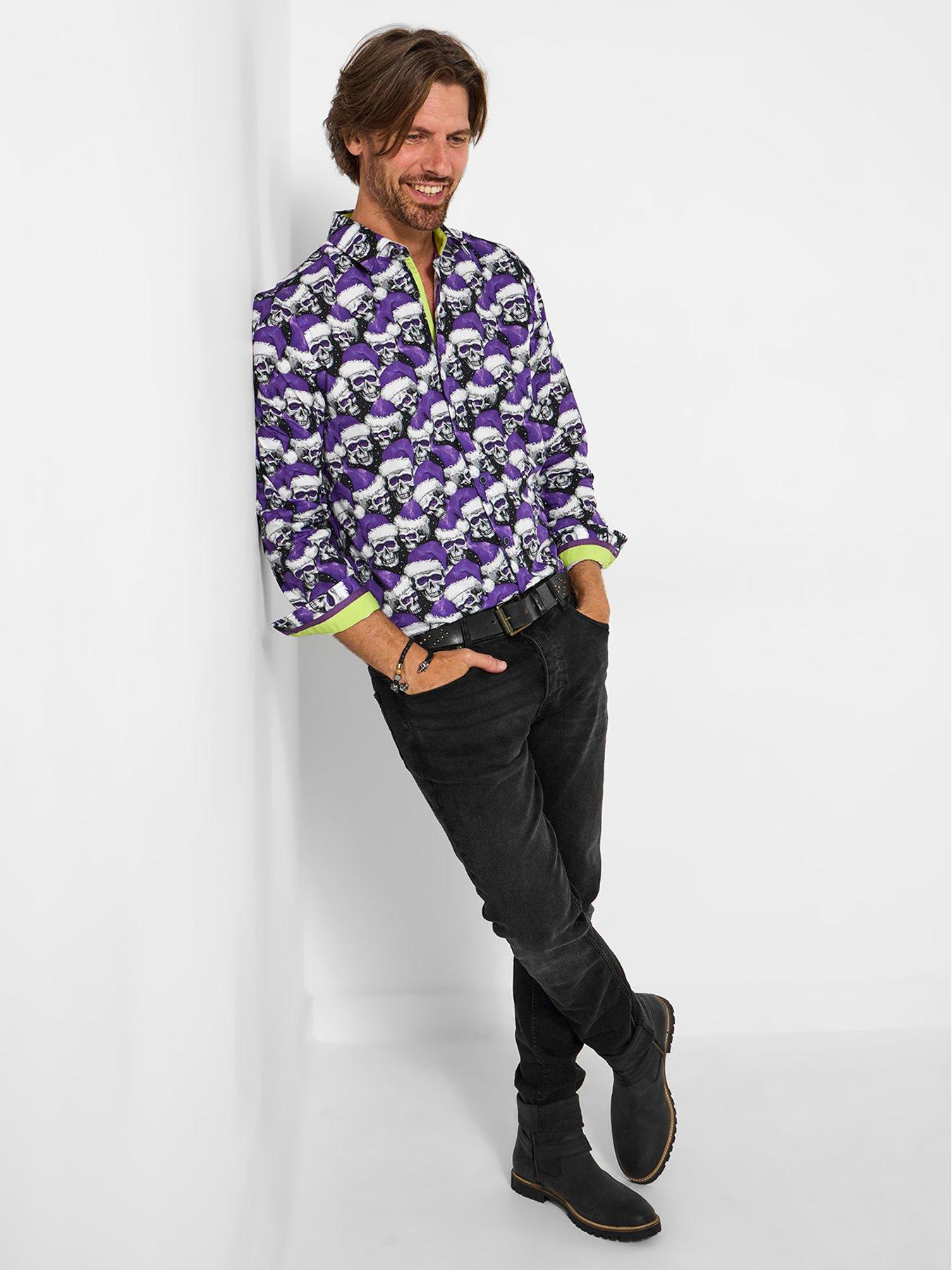  image of joe-browns-santa-skull-shirt-purple