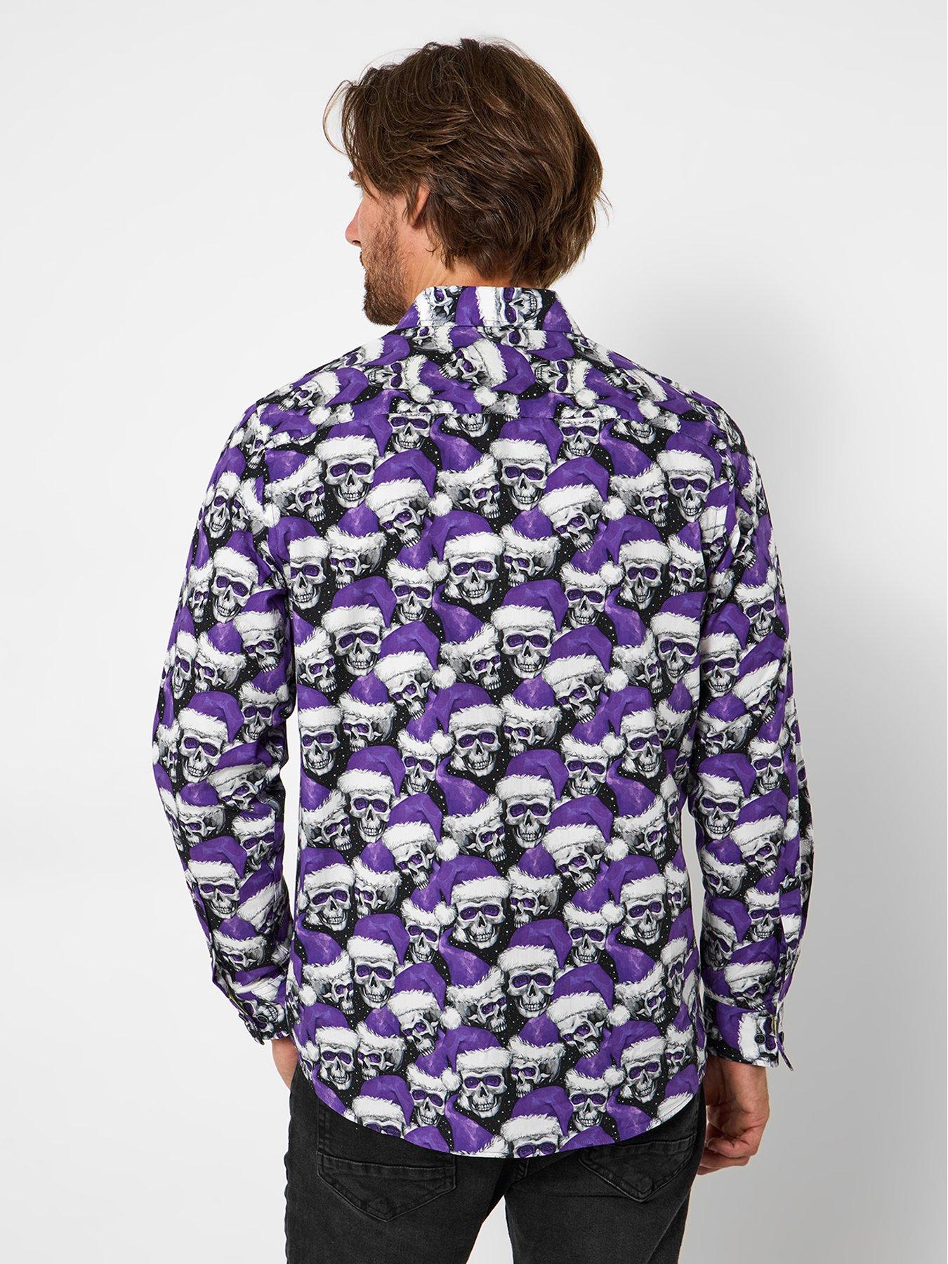  image of joe-browns-santa-skull-shirt-purple