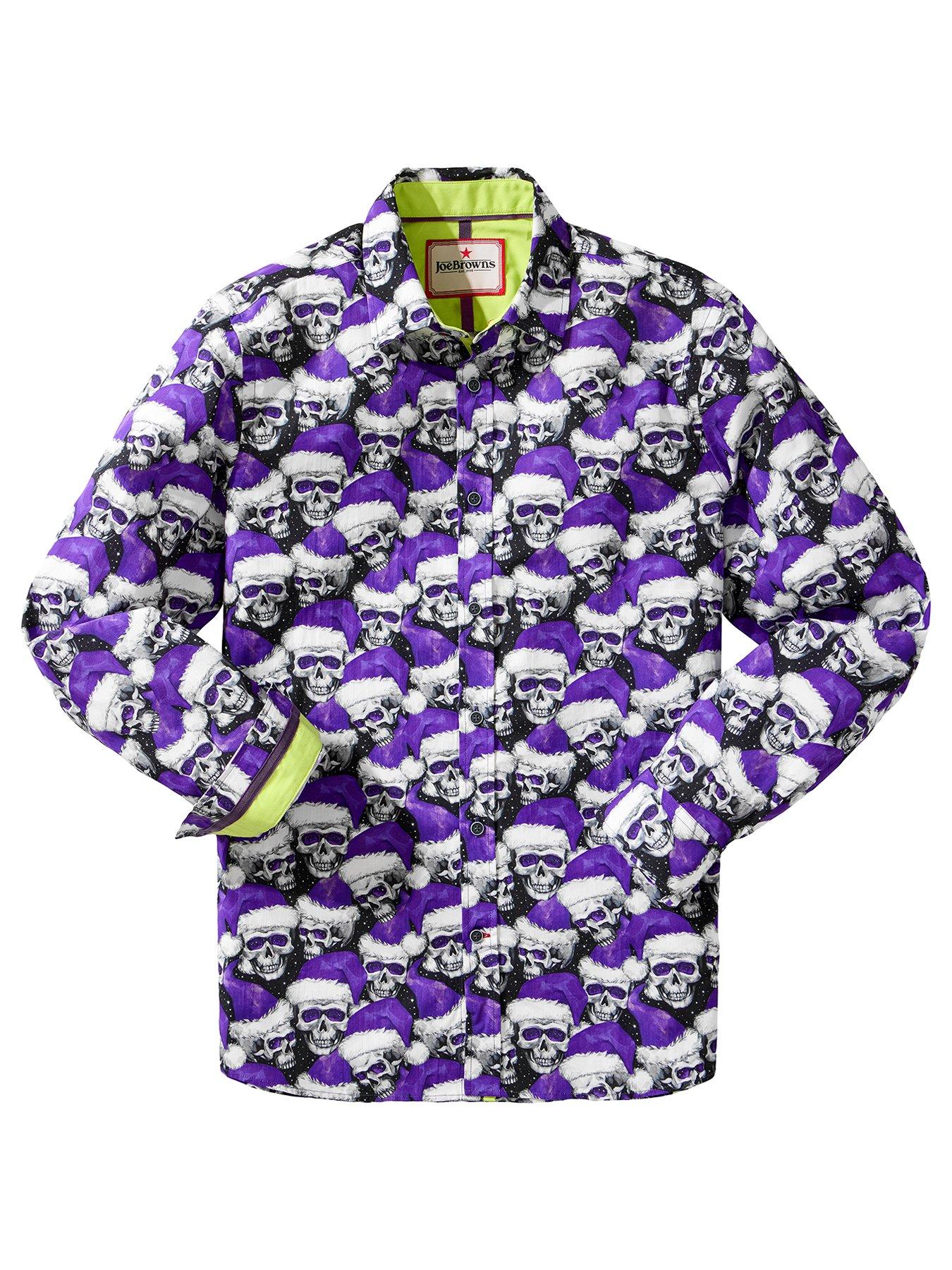  image of joe-browns-santa-skull-shirt-purple