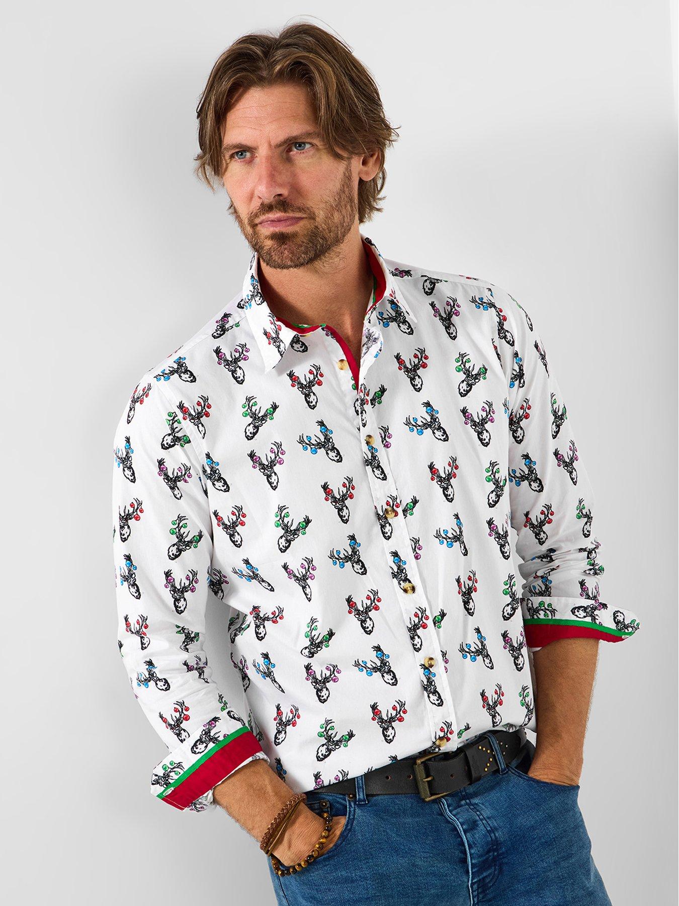 Joe Browns Sensational Stag Long Sleeve Shirt - White