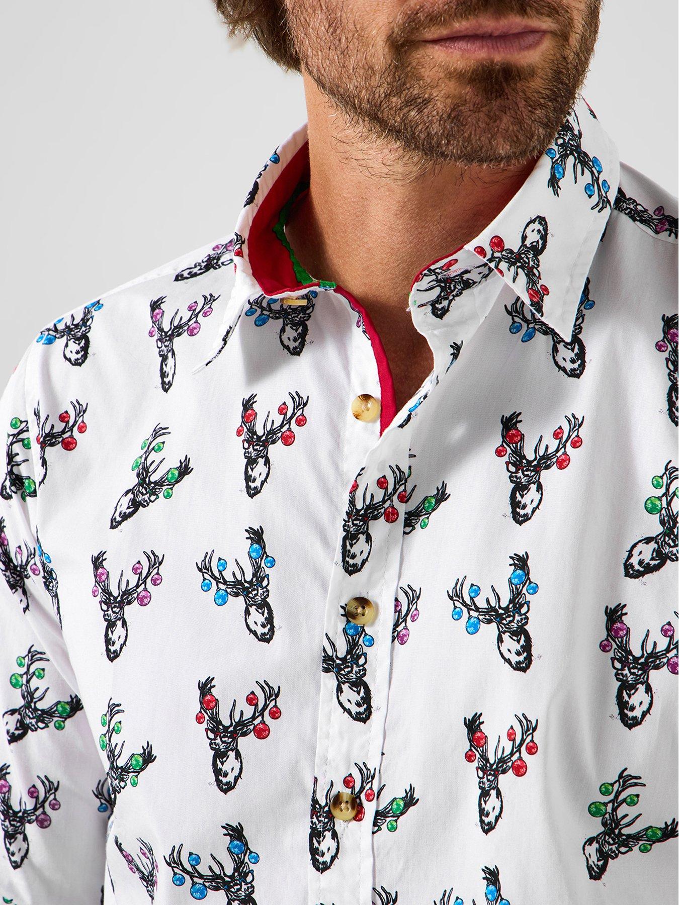  image of joe-browns-sensational-stag-long-sleeve-shirt-white