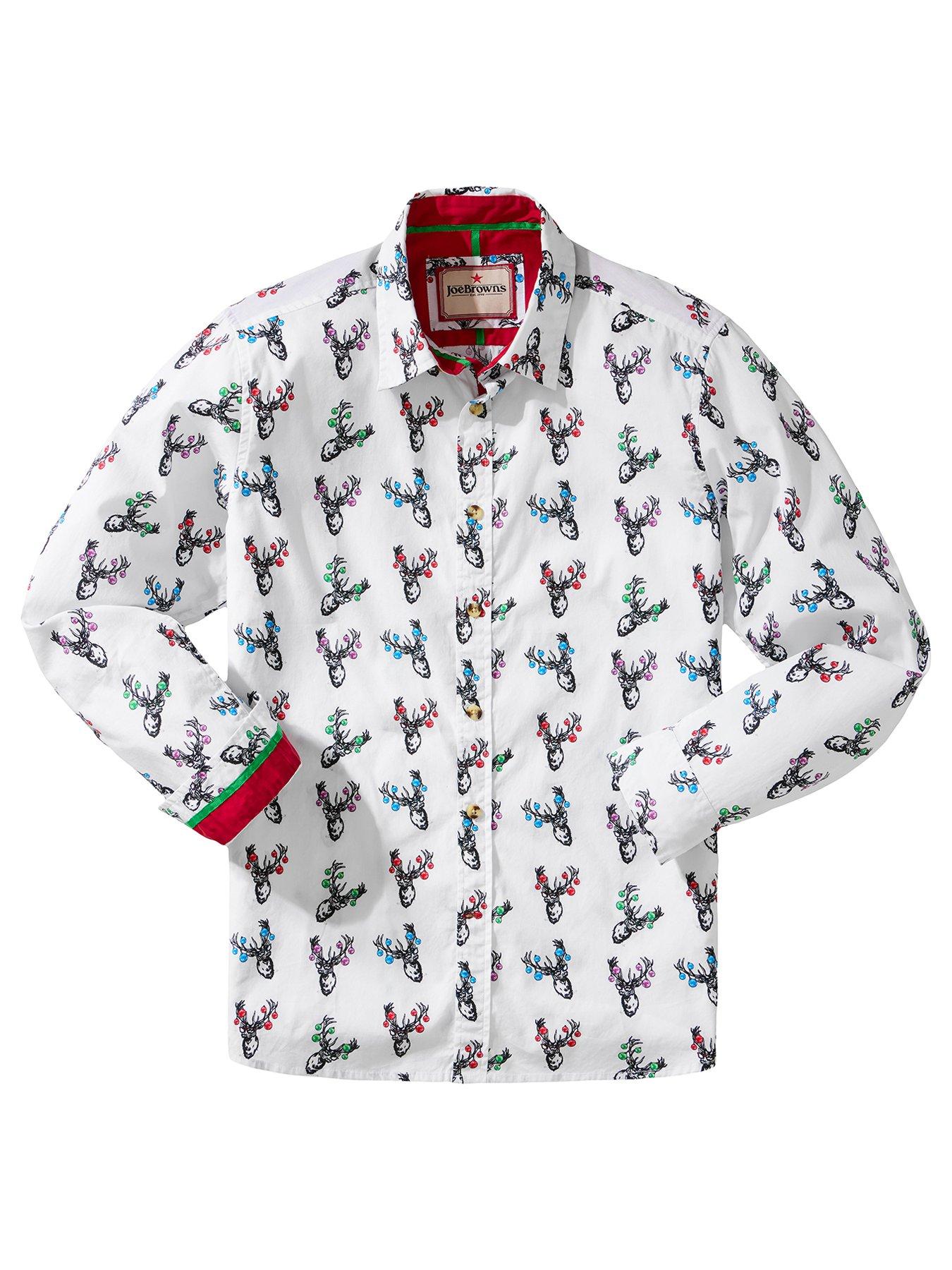  image of joe-browns-sensational-stag-long-sleeve-shirt-white