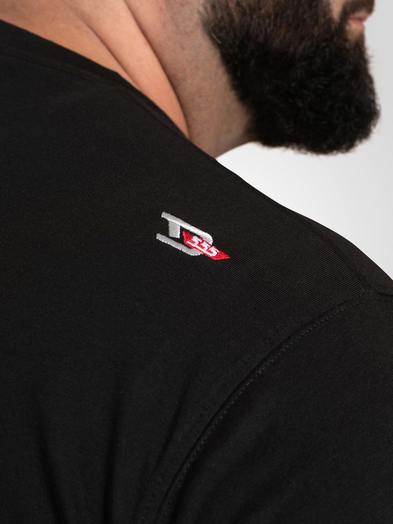  image of d555-tokyo-with-dragon-printed-crew-neck-t-shirt-black