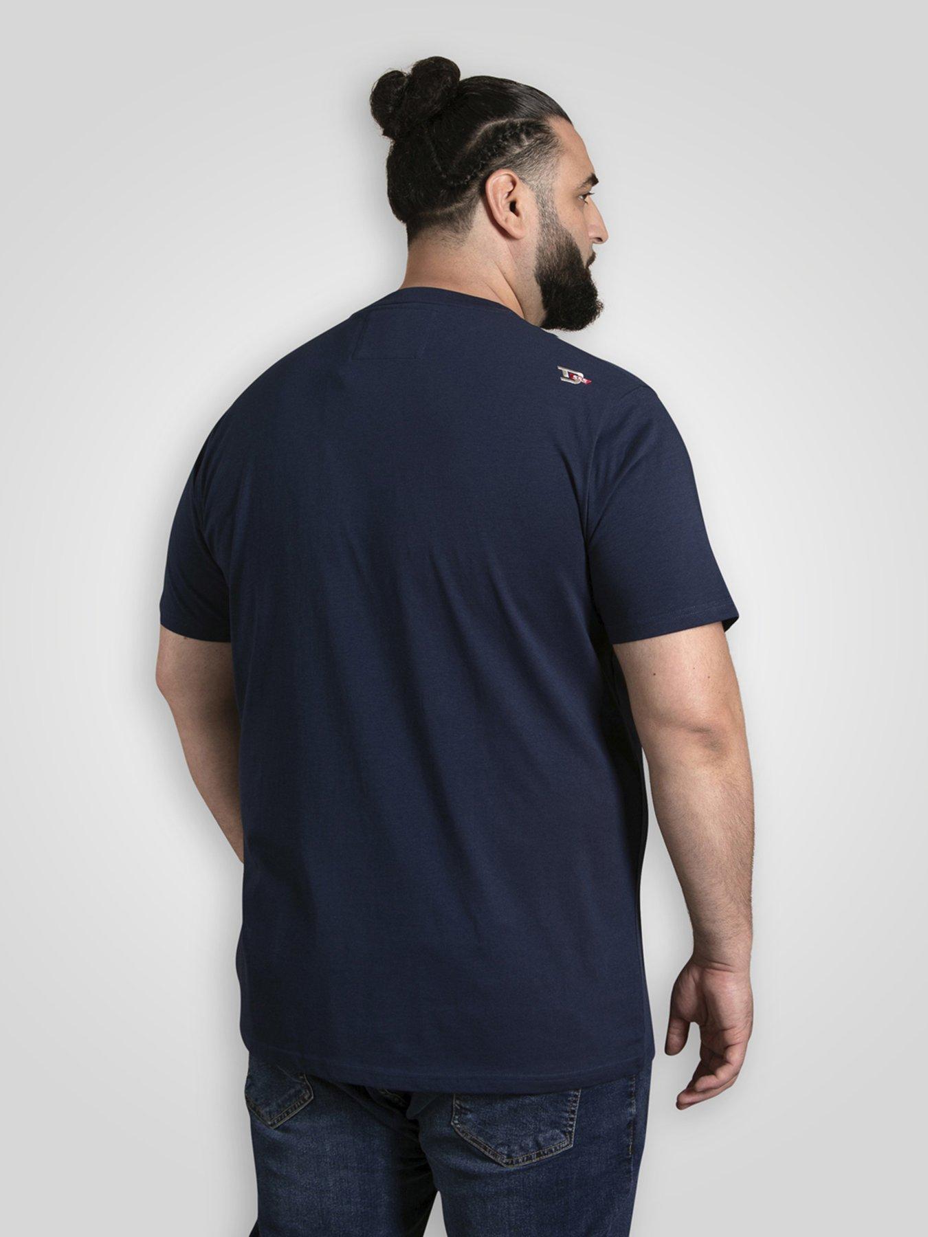  image of d555-world-tour-guitar-printed-crew-neck-t-shirt-navy