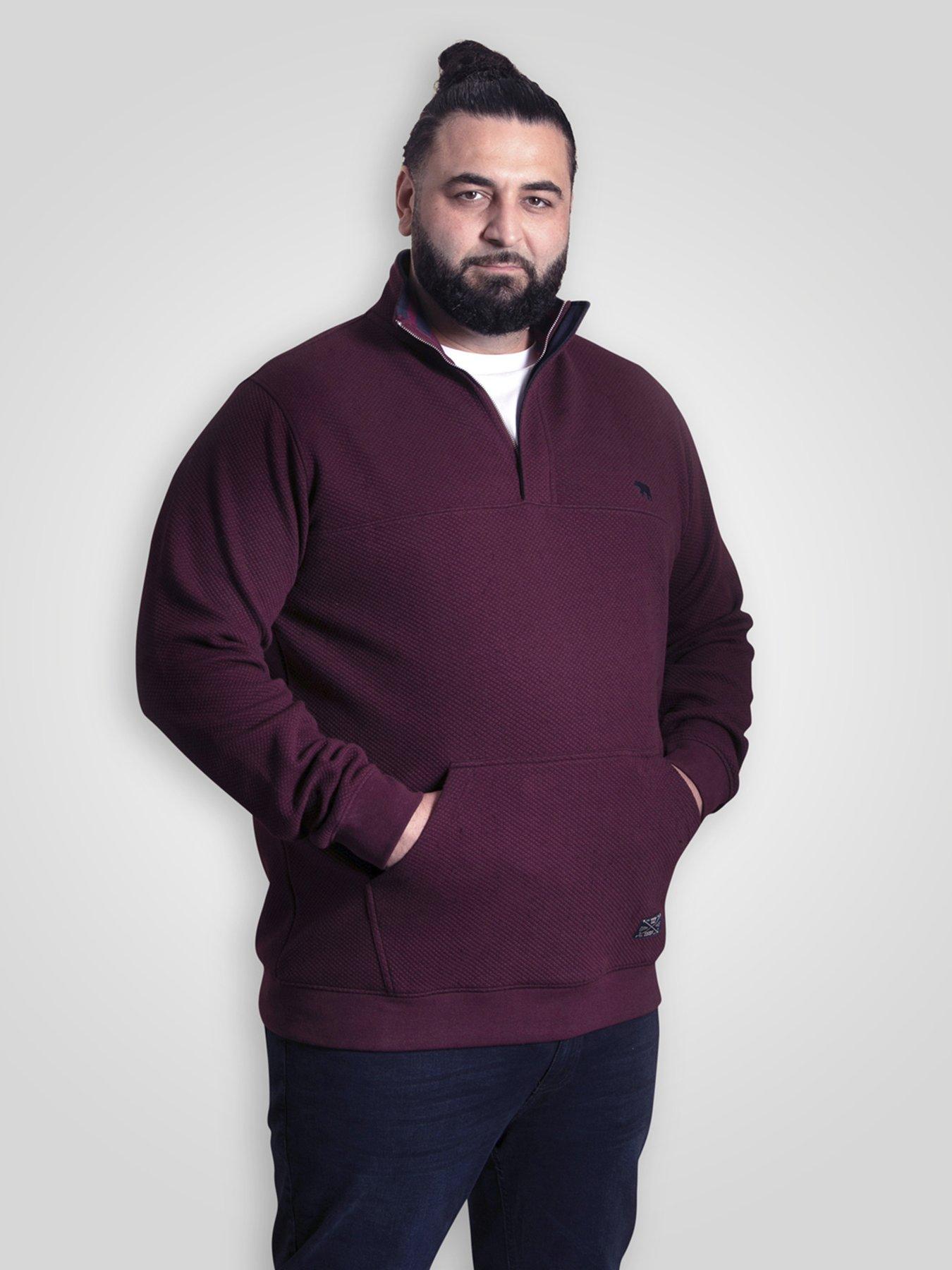 D555 Quarter Zip Neck Sweatshirt - Red