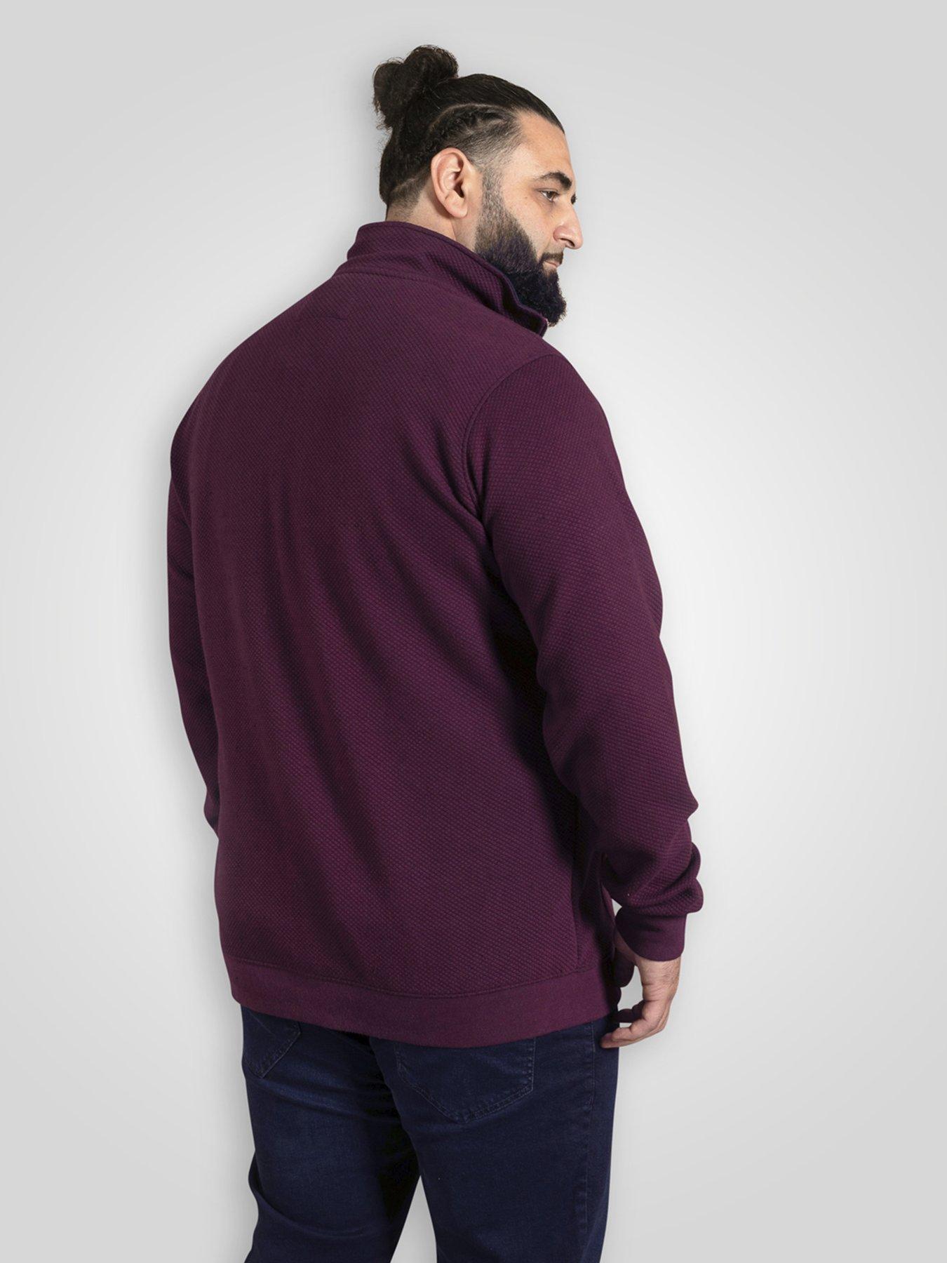 Image 2 of 5 of D555 Quarter Zip Neck Sweatshirt - Red