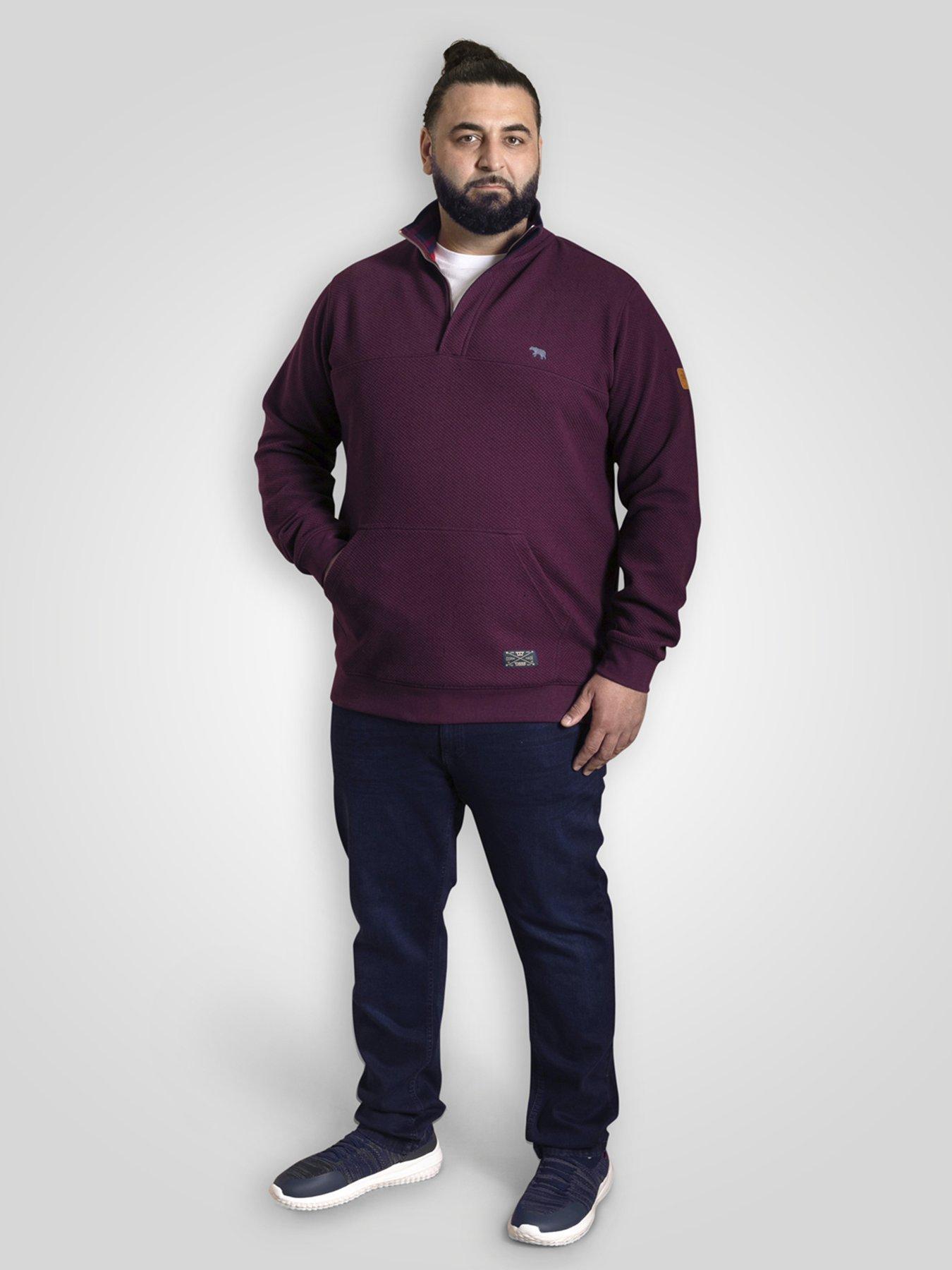 Image 3 of 5 of D555 Quarter Zip Neck Sweatshirt - Red