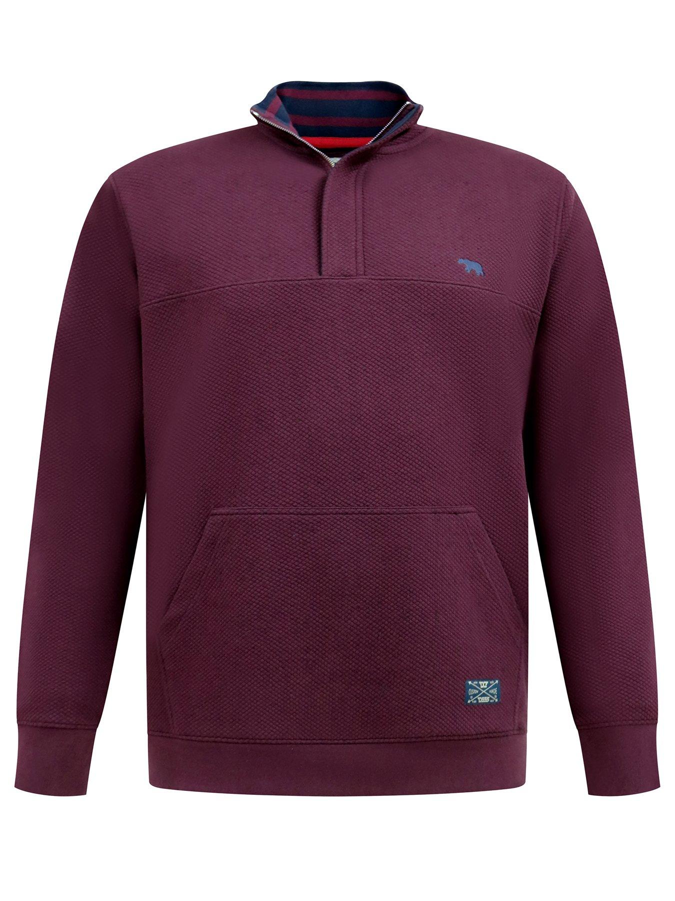 Image 5 of 5 of D555 Quarter Zip Neck Sweatshirt - Red