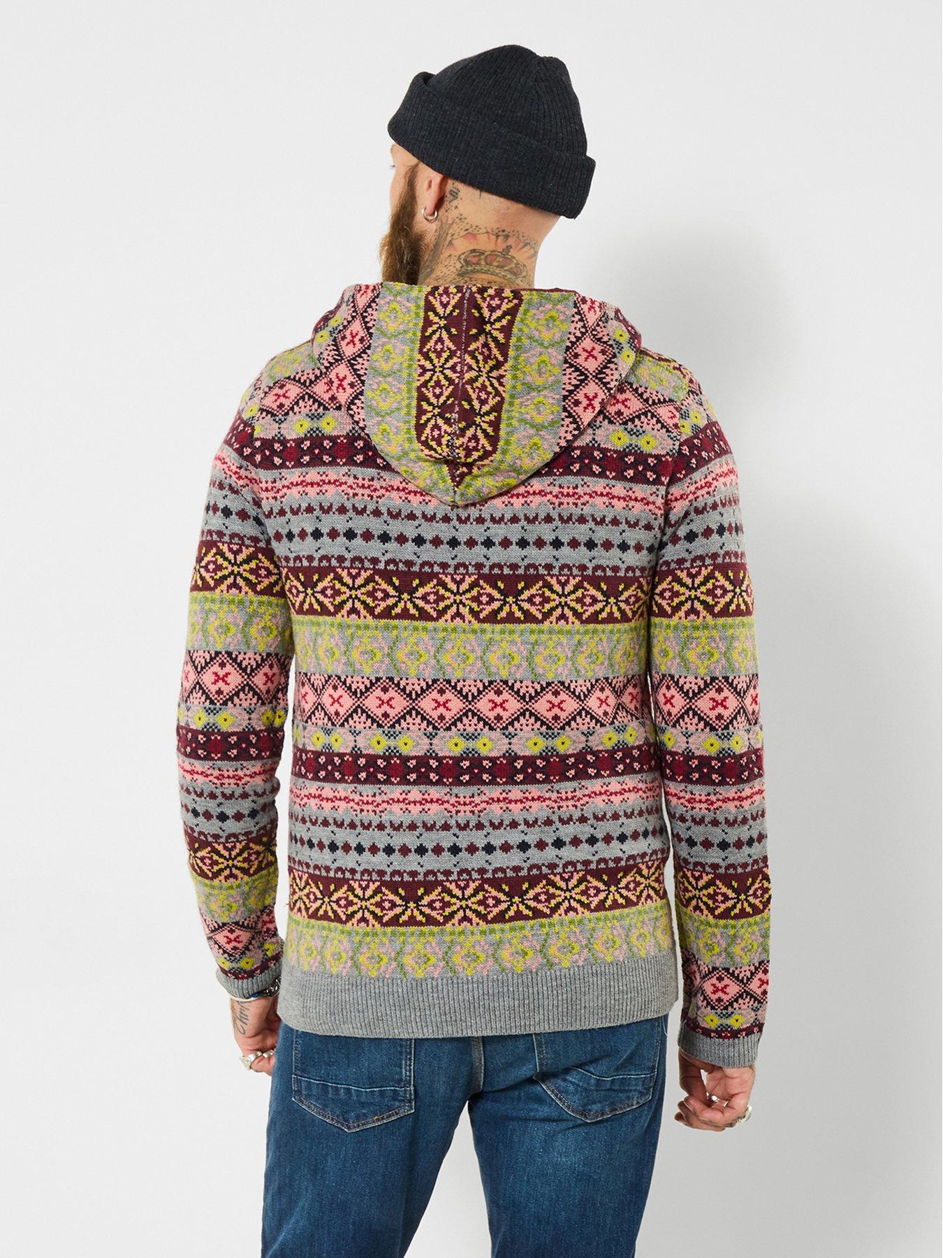  image of joe-browns-fabulous-fairisle-knitted-hoodie-multi