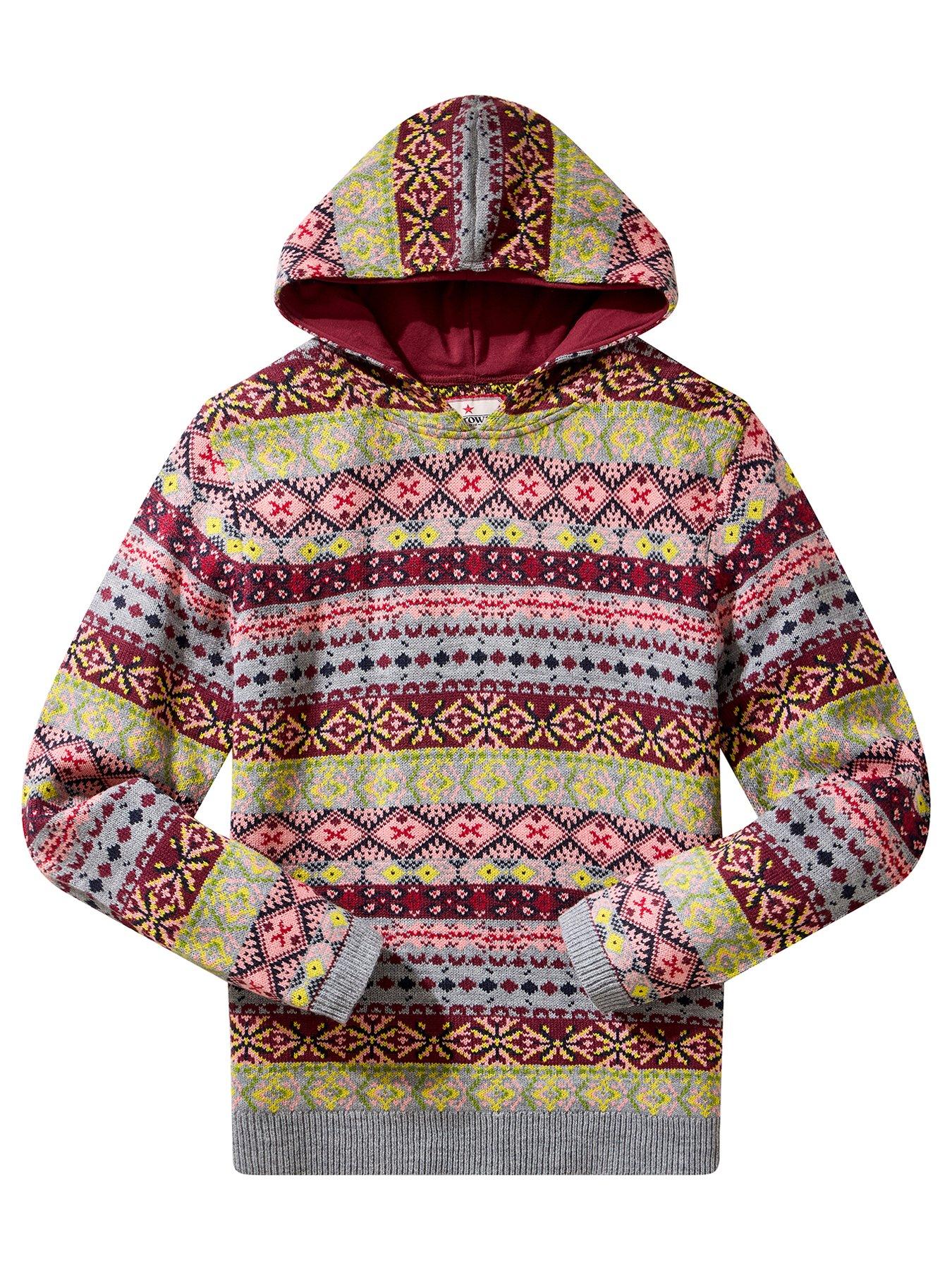  image of joe-browns-fabulous-fairisle-knitted-hoodie-multi