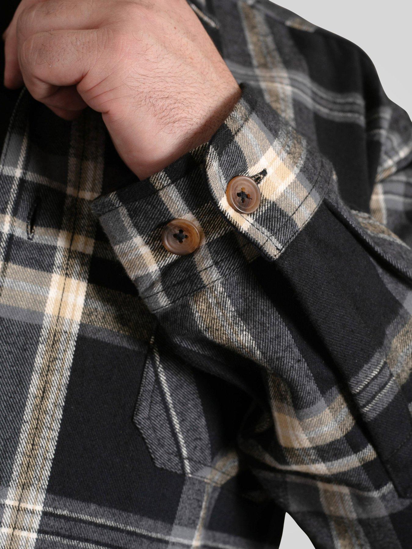 Image 4 of 6 of D555 Long Sleeve Heavy Shacket Overshirt - Black