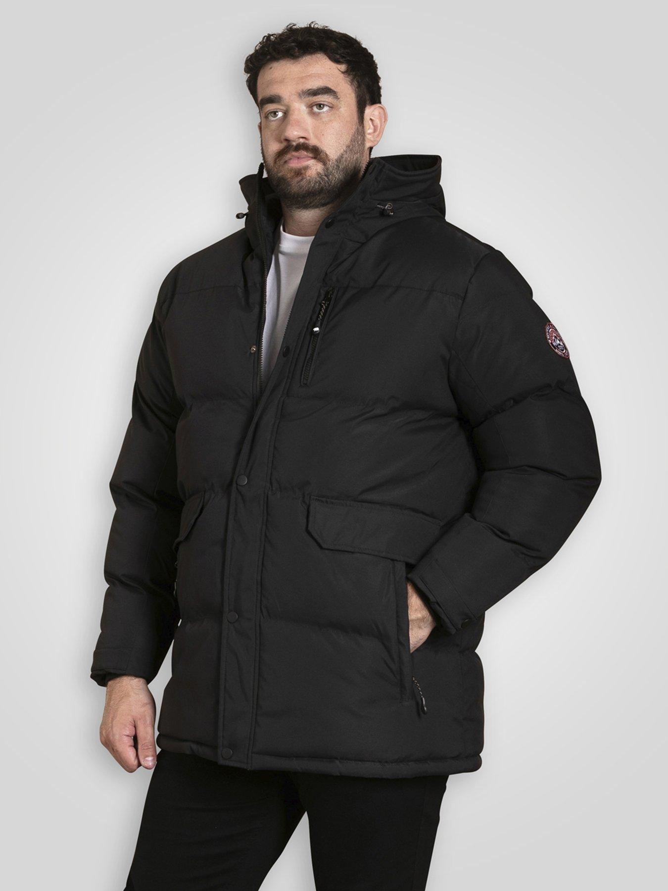 Image 1 of 7 of D555 Quilted Padded Jacket With Hood - Black