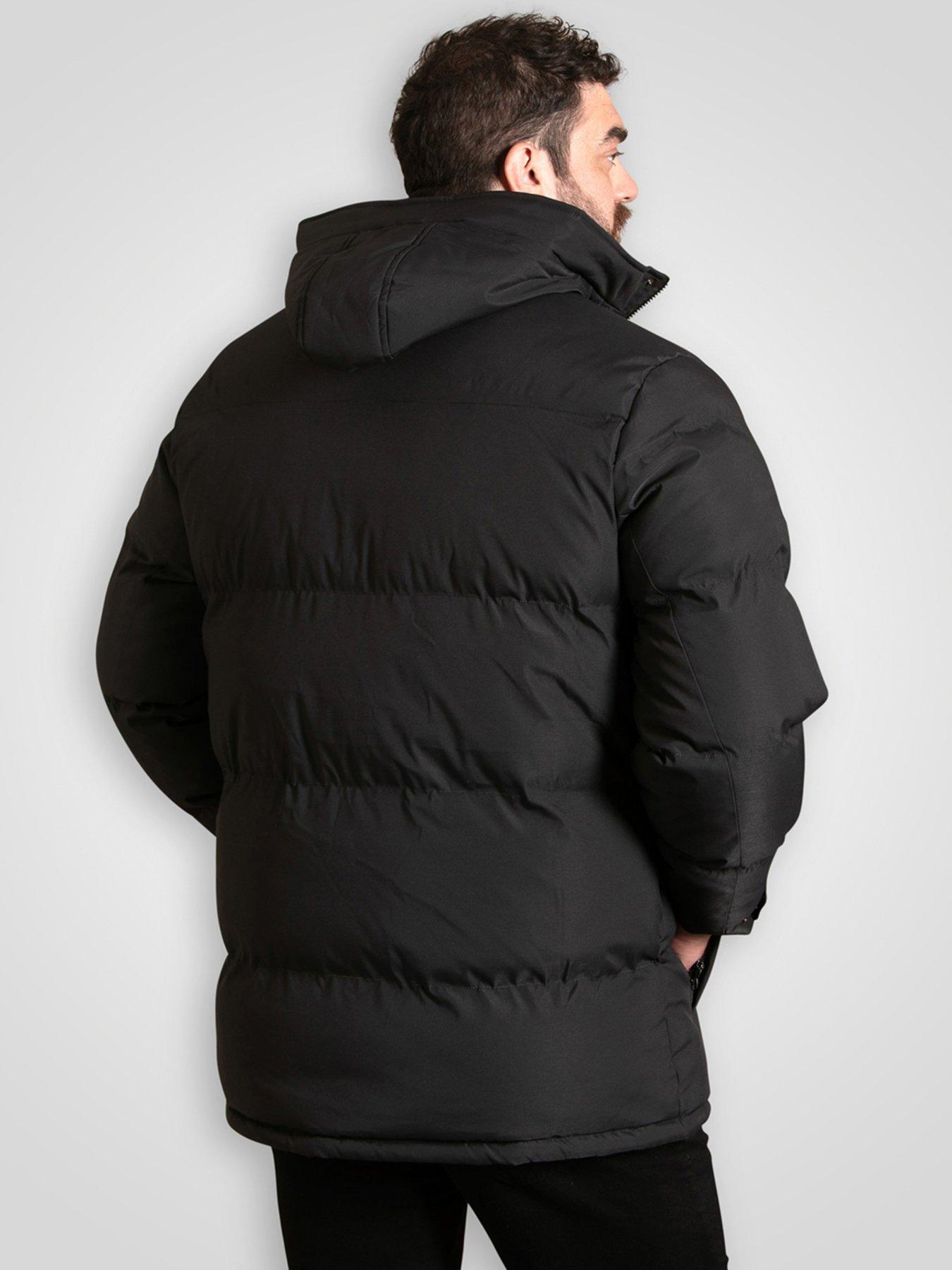 Image 2 of 7 of D555 Quilted Padded Jacket With Hood - Black