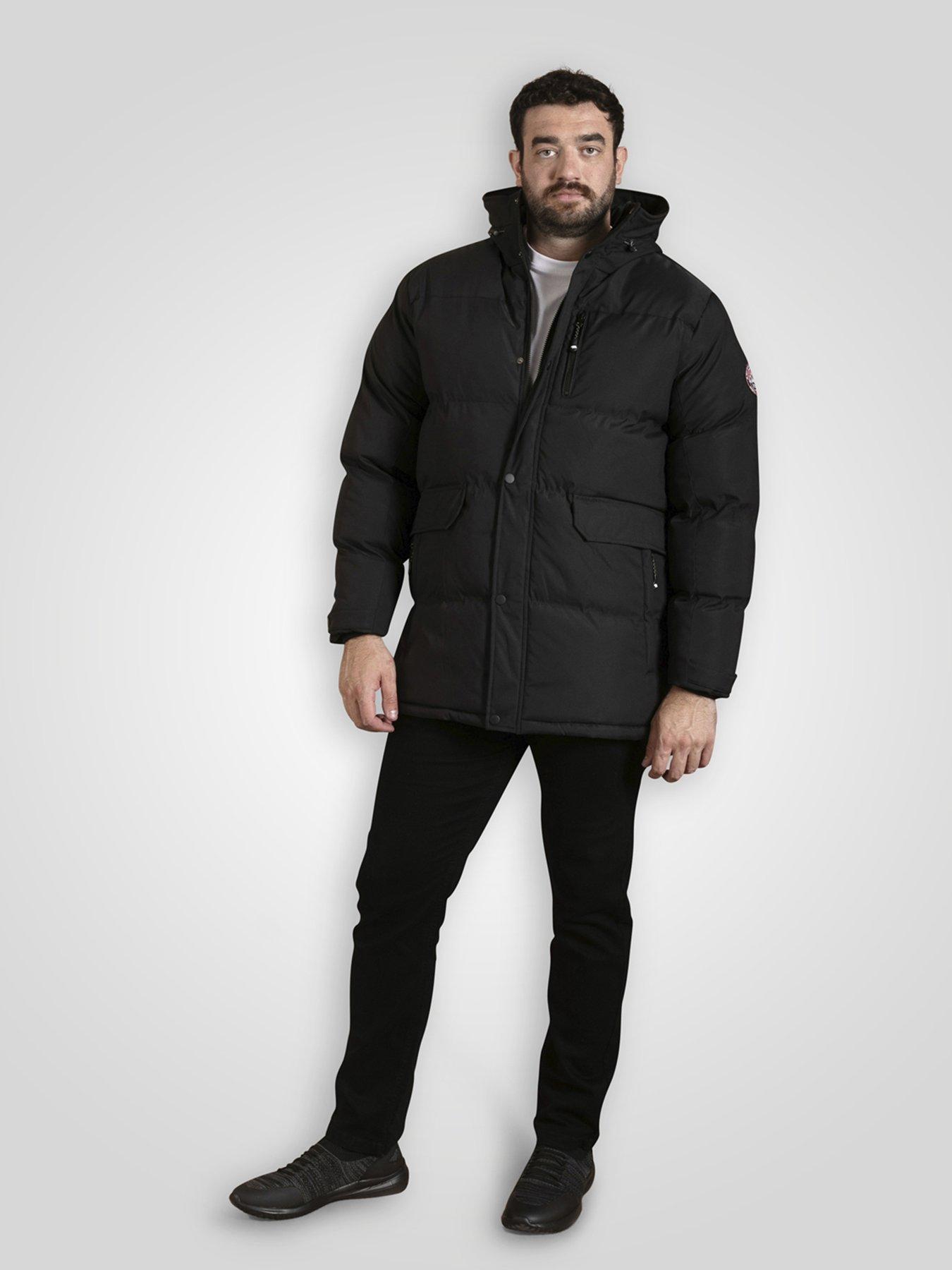 Image 3 of 7 of D555 Quilted Padded Jacket With Hood - Black