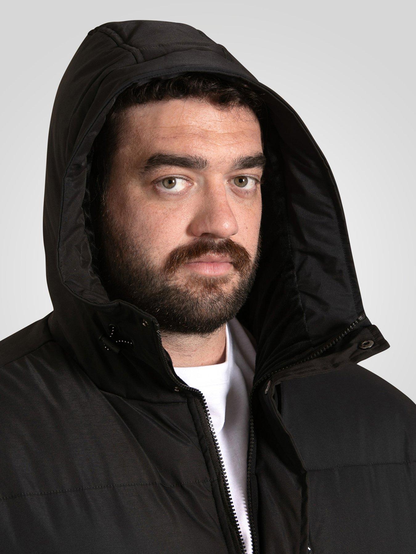 Image 4 of 7 of D555 Quilted Padded Jacket With Hood - Black