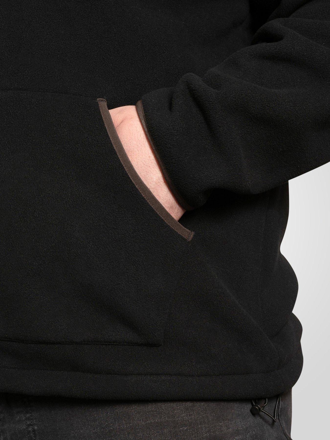 Image 4 of 6 of D555 Zip Through Bonded Micro Fleece Jacket With Sherpa Lining - Black
