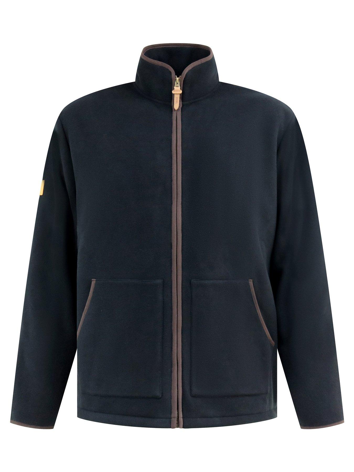Image 6 of 6 of D555 Zip Through Bonded Micro Fleece Jacket With Sherpa Lining - Black
