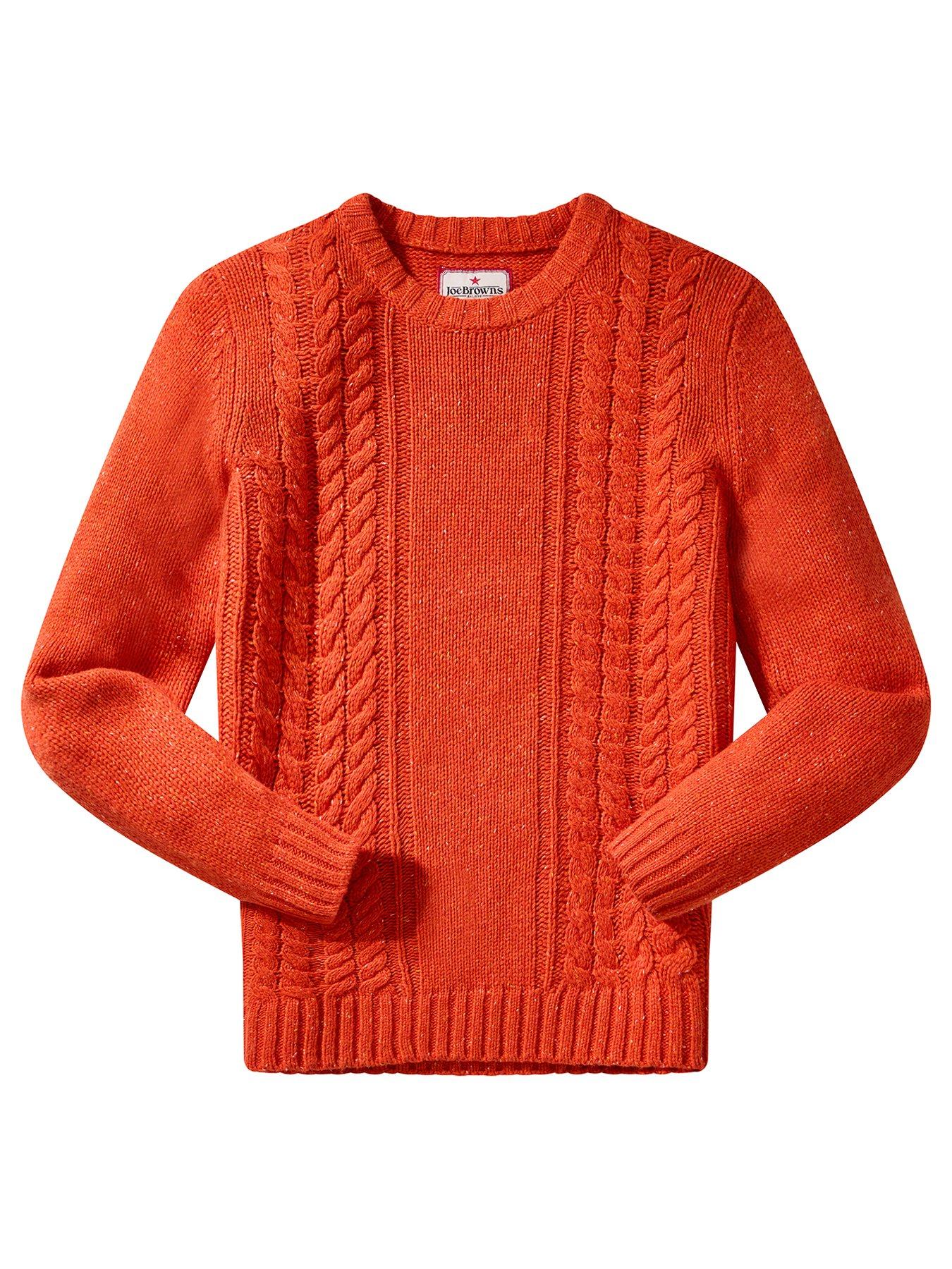  image of joe-browns-hit-the-harbour-cable-knitted-jumper-orange