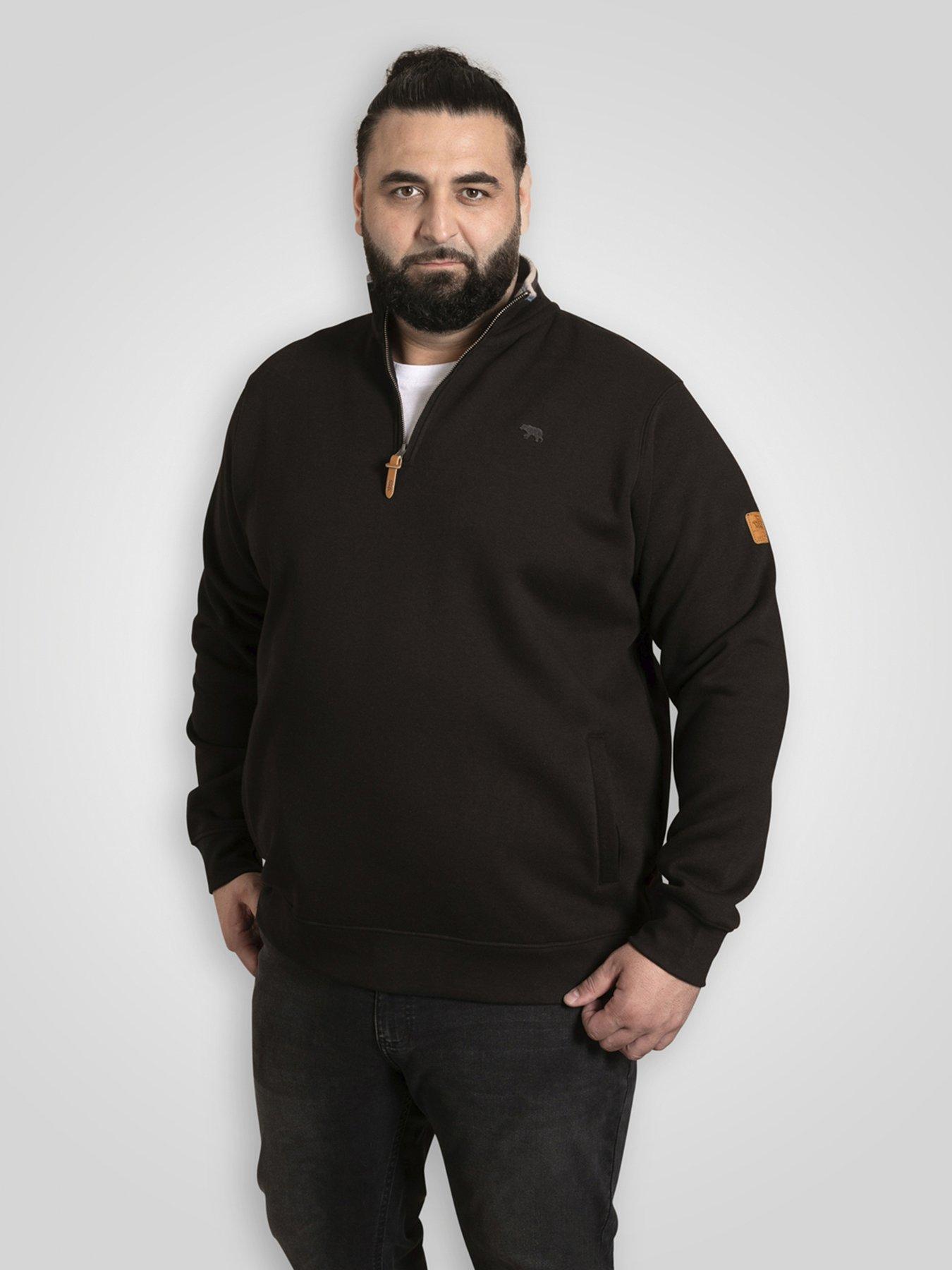 D555 1/4 Zip Through Sweatshirt - Black