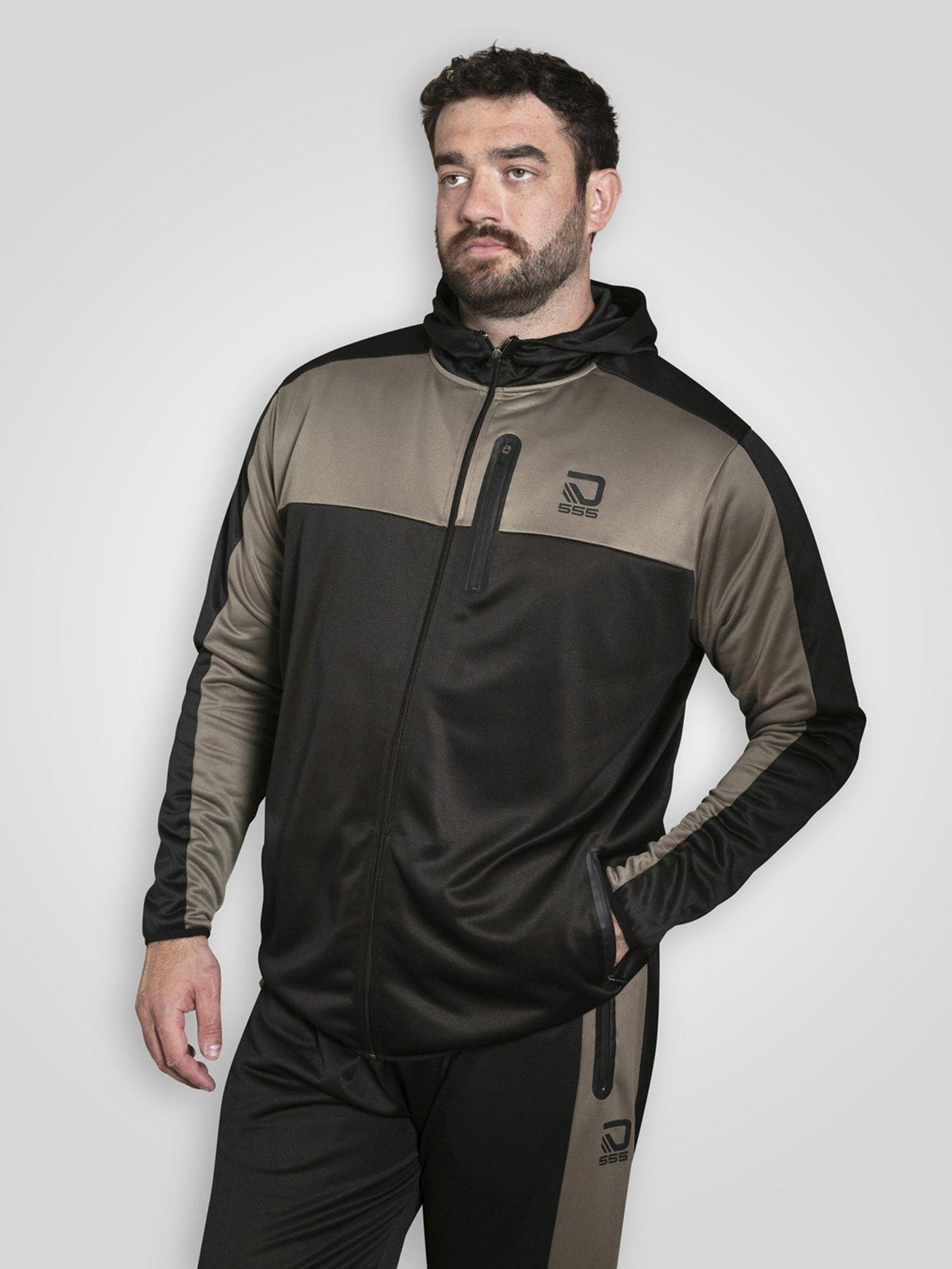 D555 Dry Wear Zip Through Hoodie With Taped Zip Pockets - Black