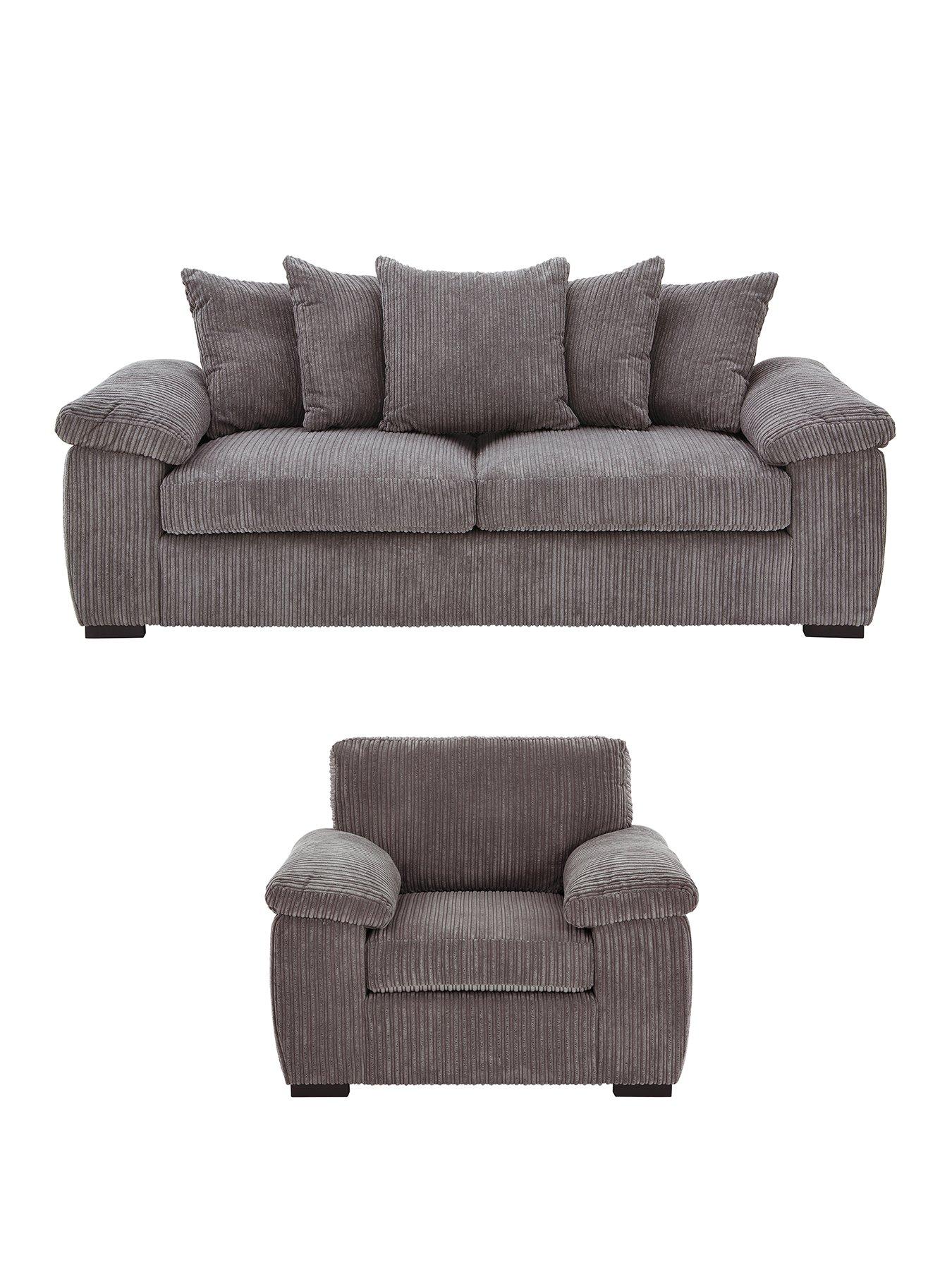 Image 2 of 7 of The Very Collection Amalfi Scatter Back 3&nbsp;Seater Sofa&nbsp;+ Armchair - Charcoal - (Buy &amp; SAVE!)