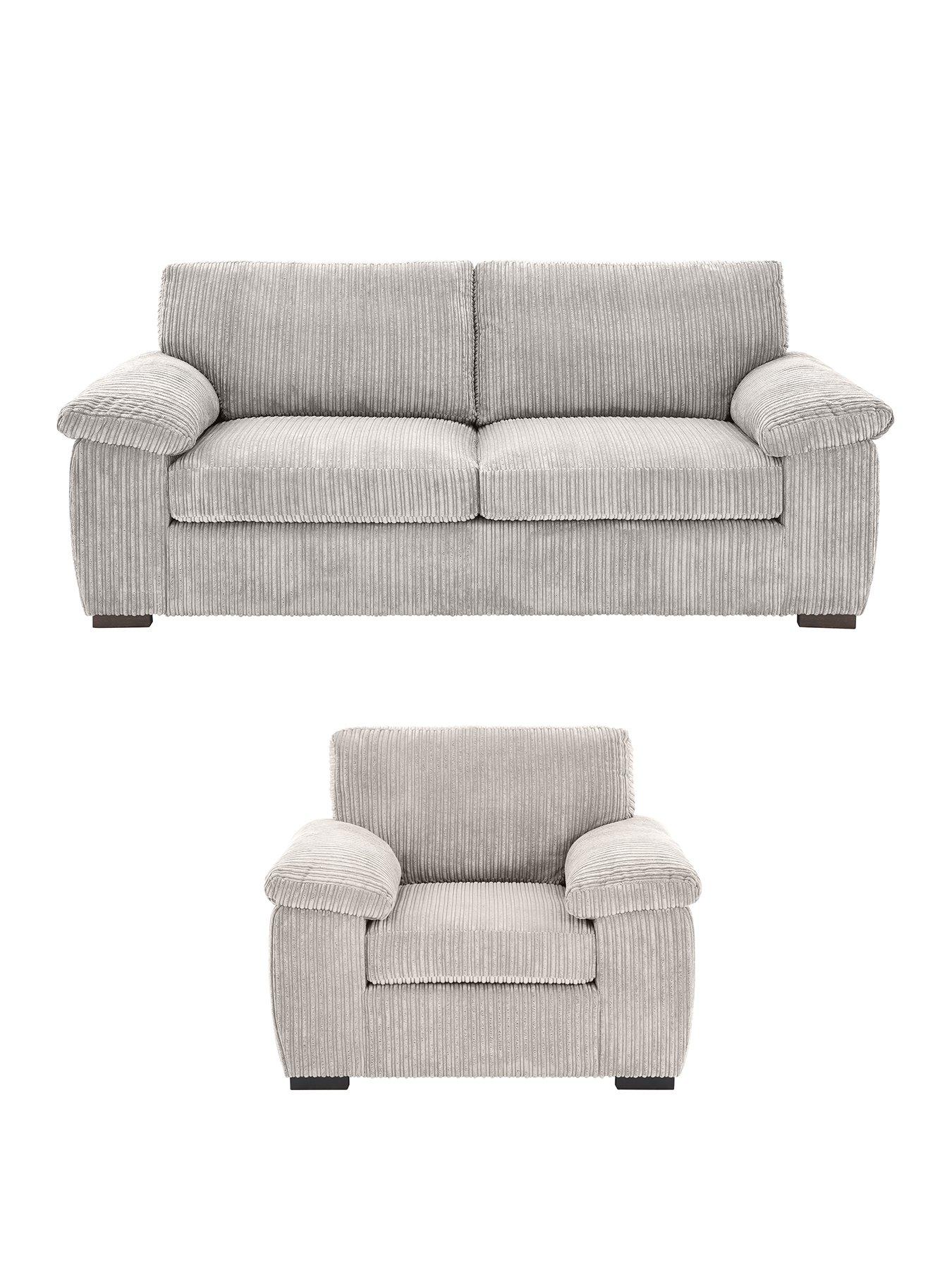 Image 2 of 7 of The Very Collection Amalfi Standard Back 3 Seater Sofa and Armchair Set (Buy &amp; SAVE!) - Silver&nbsp;- FSC&reg; Certified