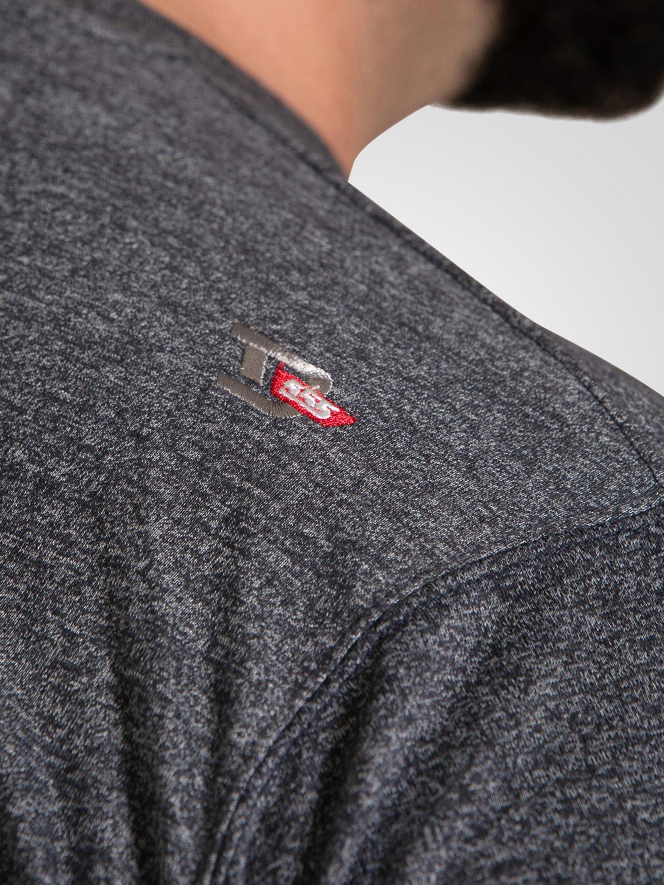  image of d555-skulls-with-coloured-drips-printed-crew-neck-t-shirt-navy