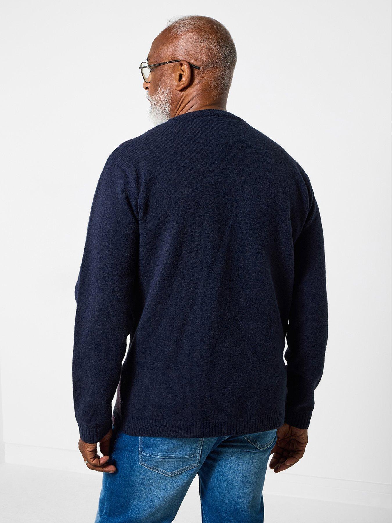  image of joe-browns-superb-stitch-argyll-knitted-cardigan-navy