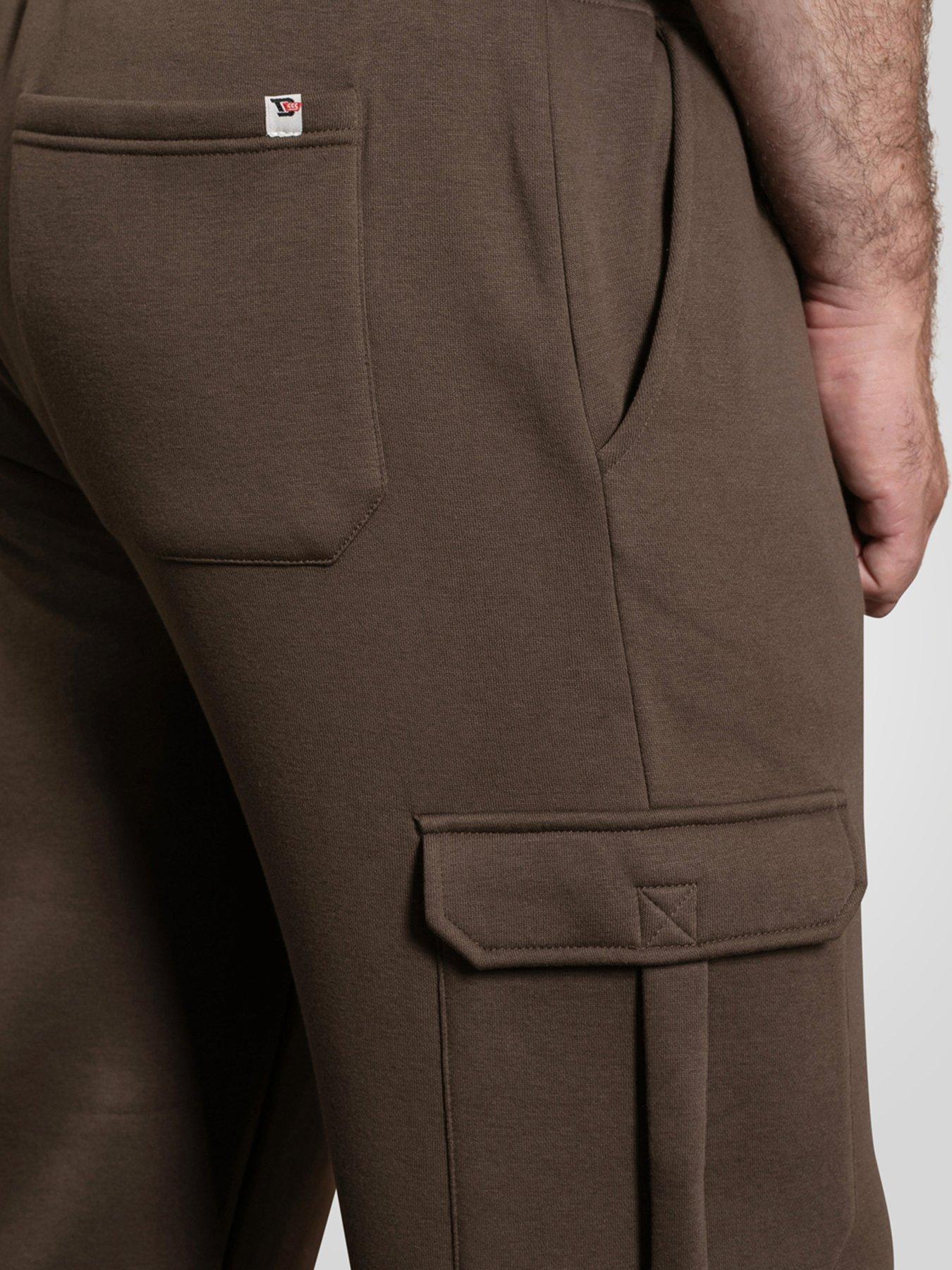  image of d555-khaki-cargo-pocket-joggers-with-ribbed-cuffs-green