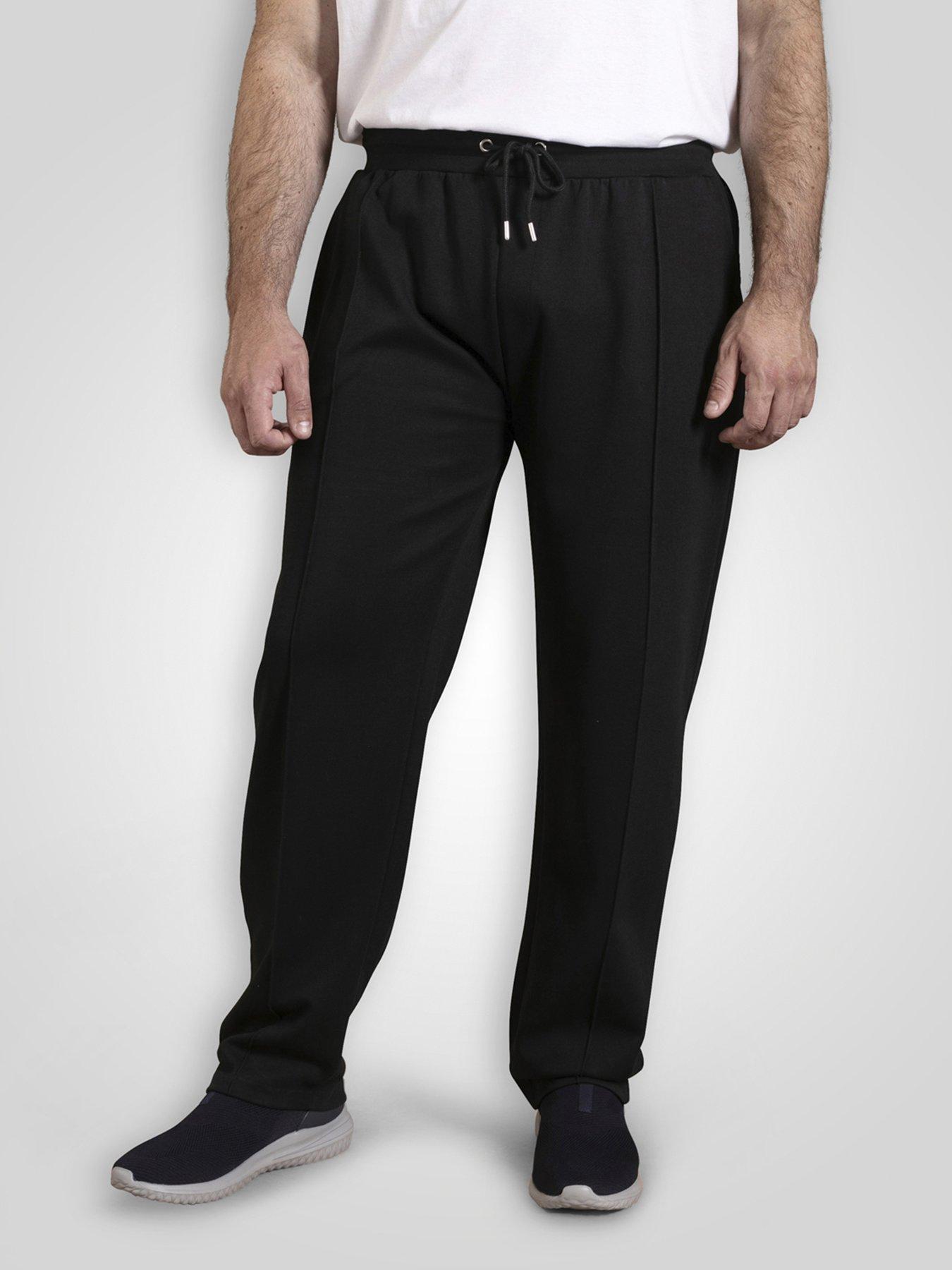 Image 1 of 5 of D555 Couture Open Hem Joggers With Pin Tuck Front - Navy