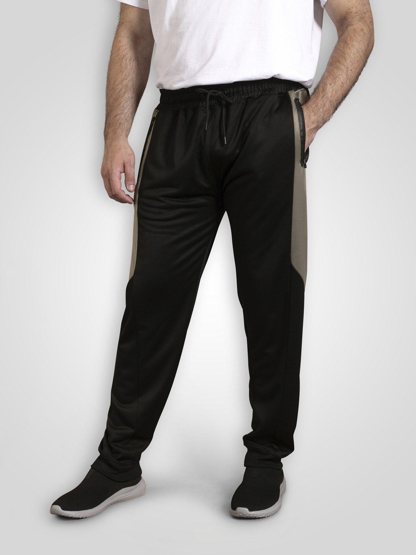  image of d555-dry-wear-elasticated-joggers-with-contrast-colour-panels-black