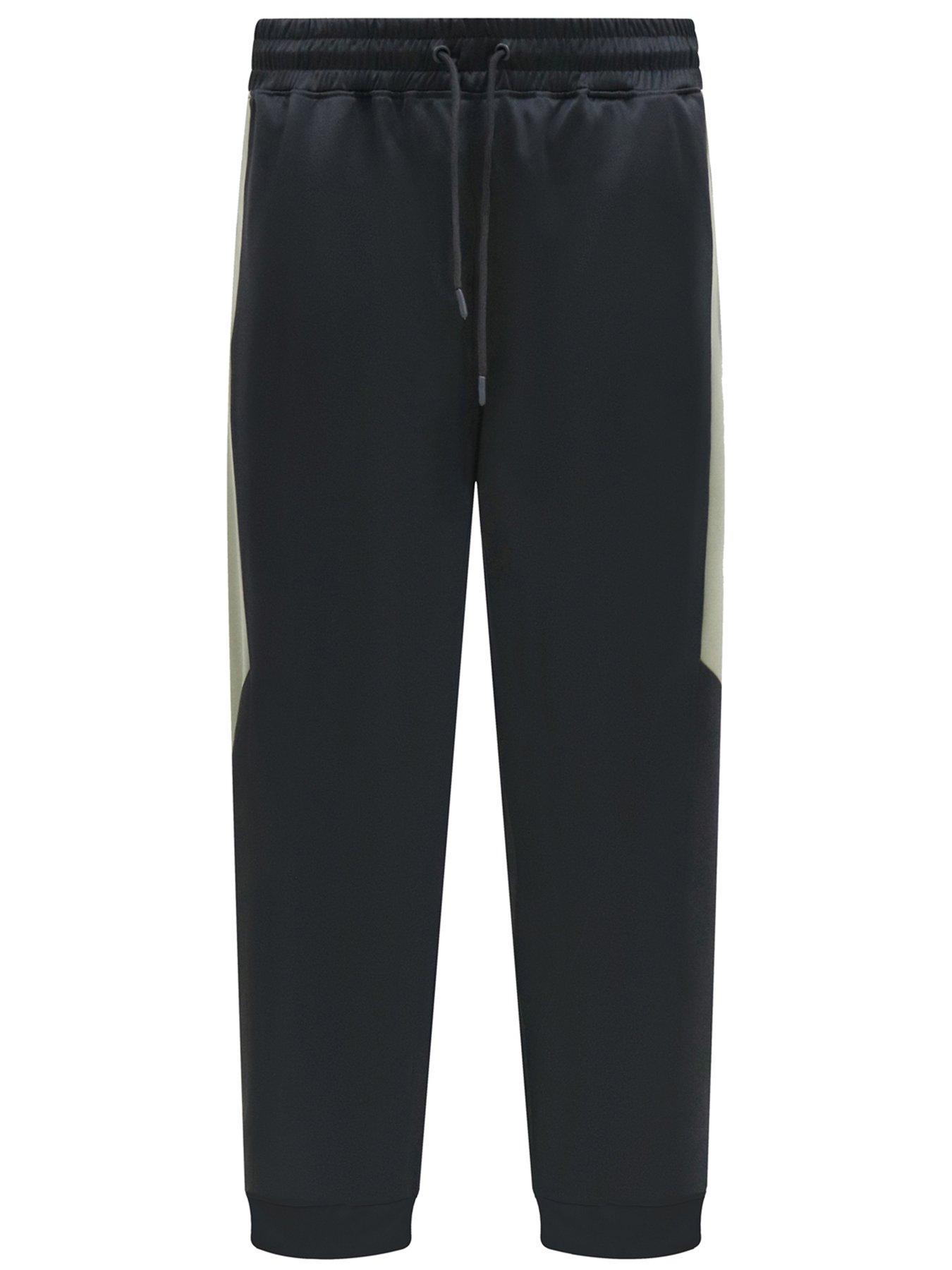  image of d555-dry-wear-elasticated-joggers-with-contrast-colour-panels-black