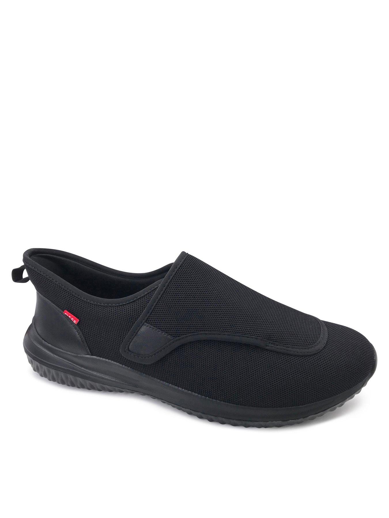 d555-kingsize-open-top-casual-slip-on-knitted-shoe-black