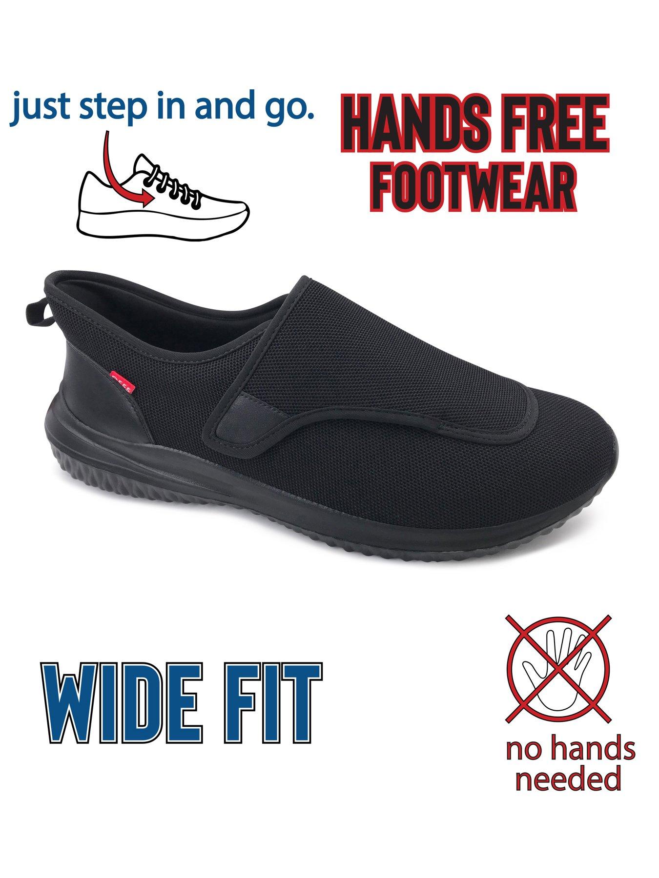  image of d555-kingsize-open-top-casual-slip-on-knitted-shoe-black