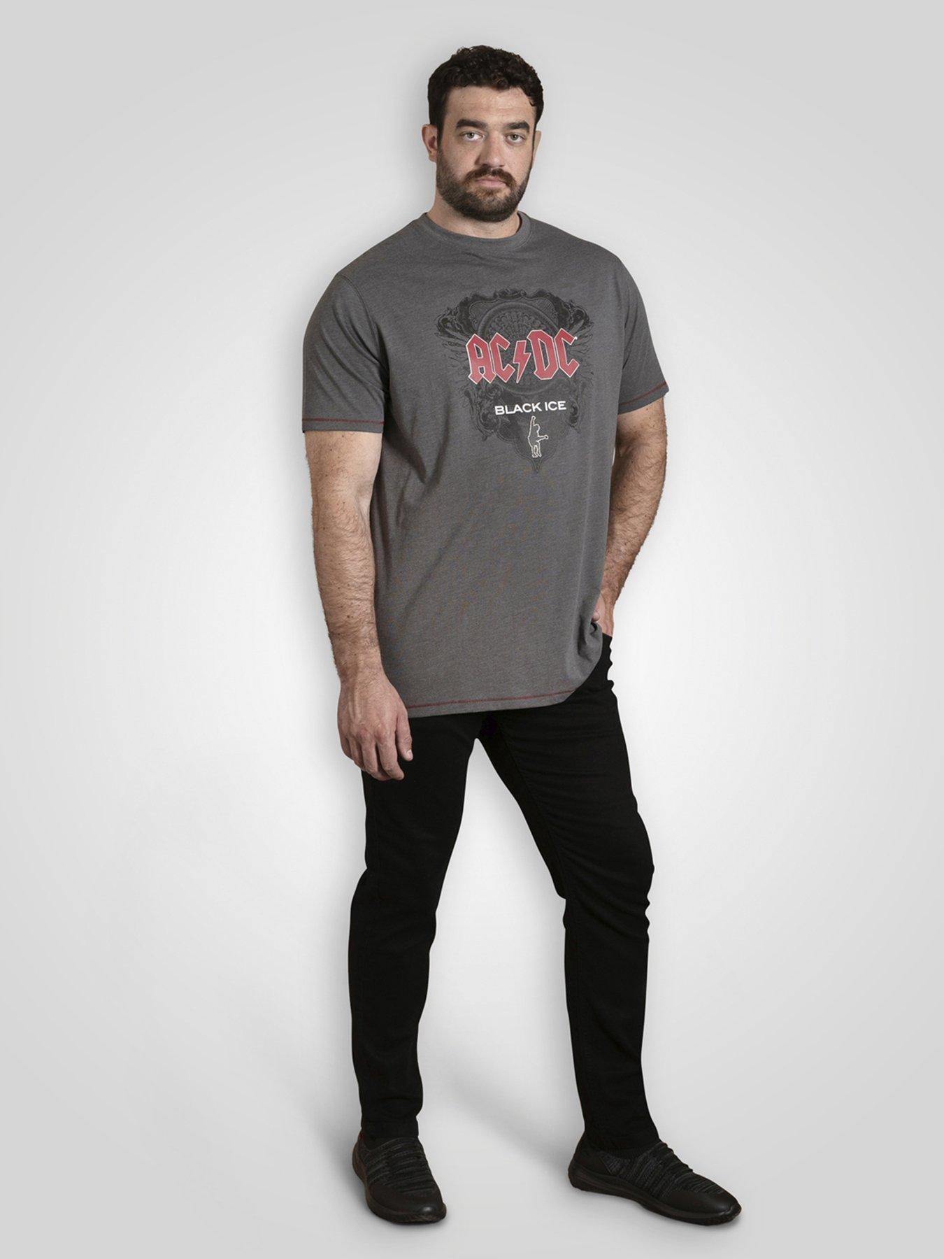  image of d555-official-acdc-black-ice-printed-crew-neck-t-shirt-grey