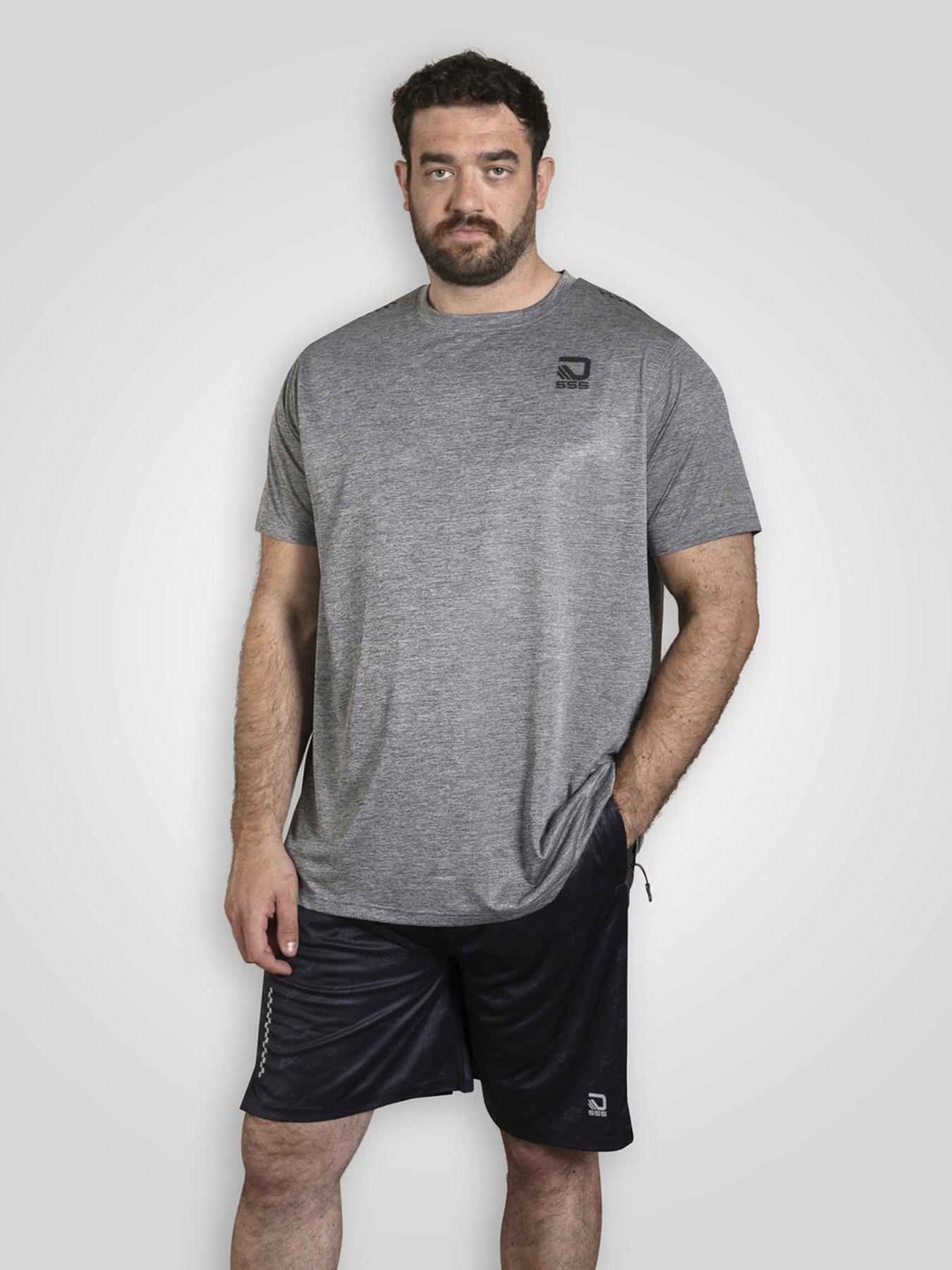 Image 1 of 6 of D555 Dry Wear Light Weight Peach Finished Poly Crew Neck T-Shirt - Grey