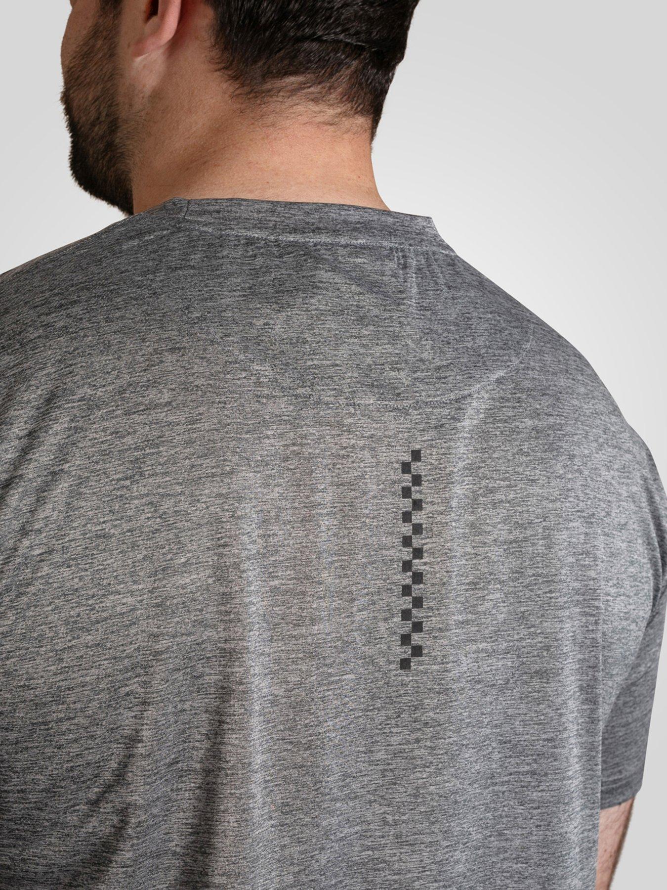 Image 4 of 6 of D555 Dry Wear Light Weight Peach Finished Poly Crew Neck T-Shirt - Grey