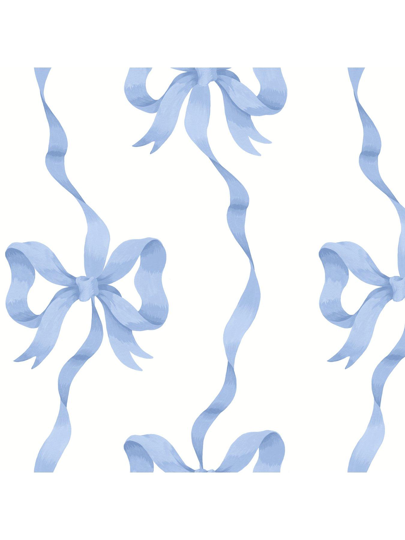  image of cath-kidston-ribbon-bow-blue-wallpaper