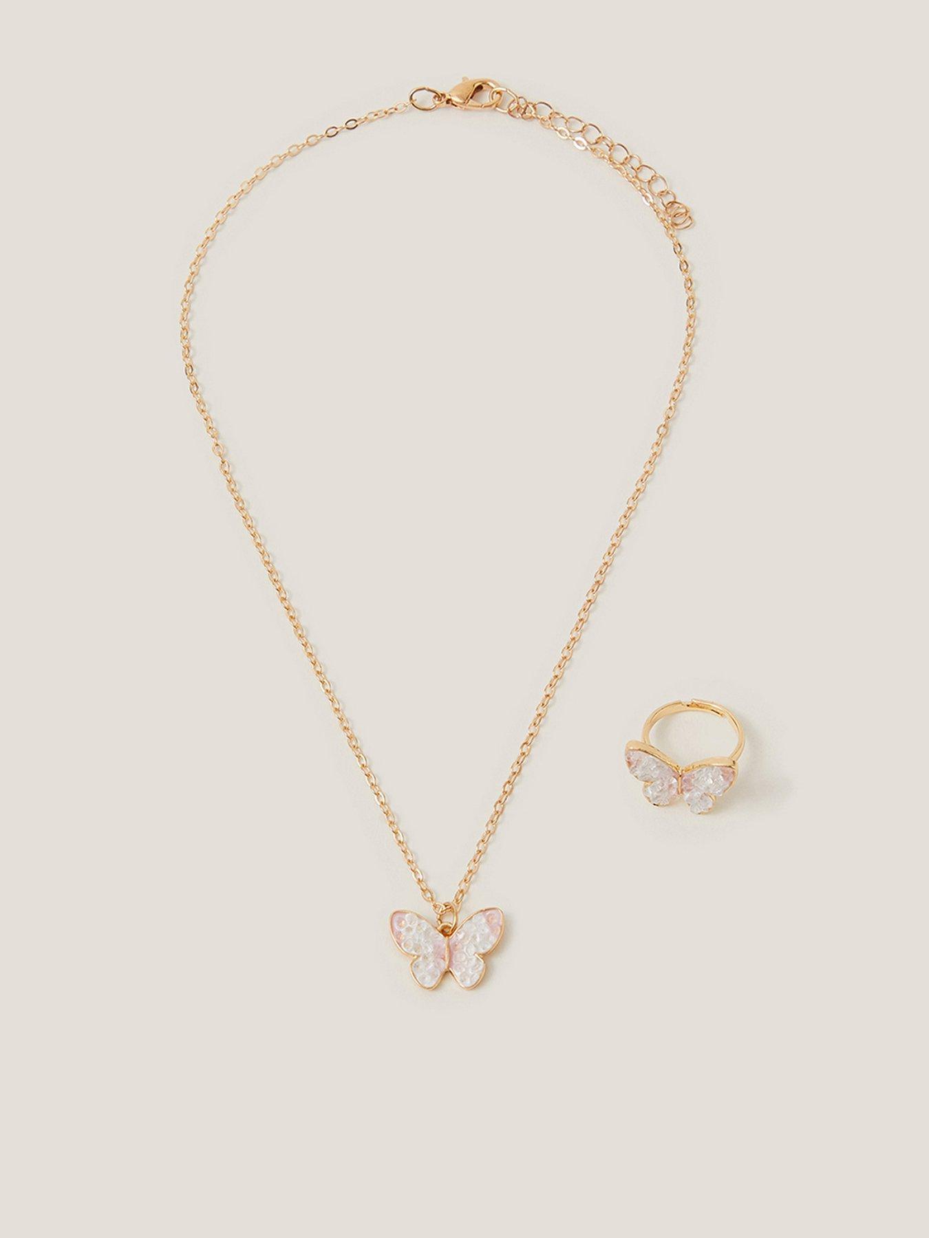 Monsoon Girls Ombre Butterfly Jewellery Set - Multi