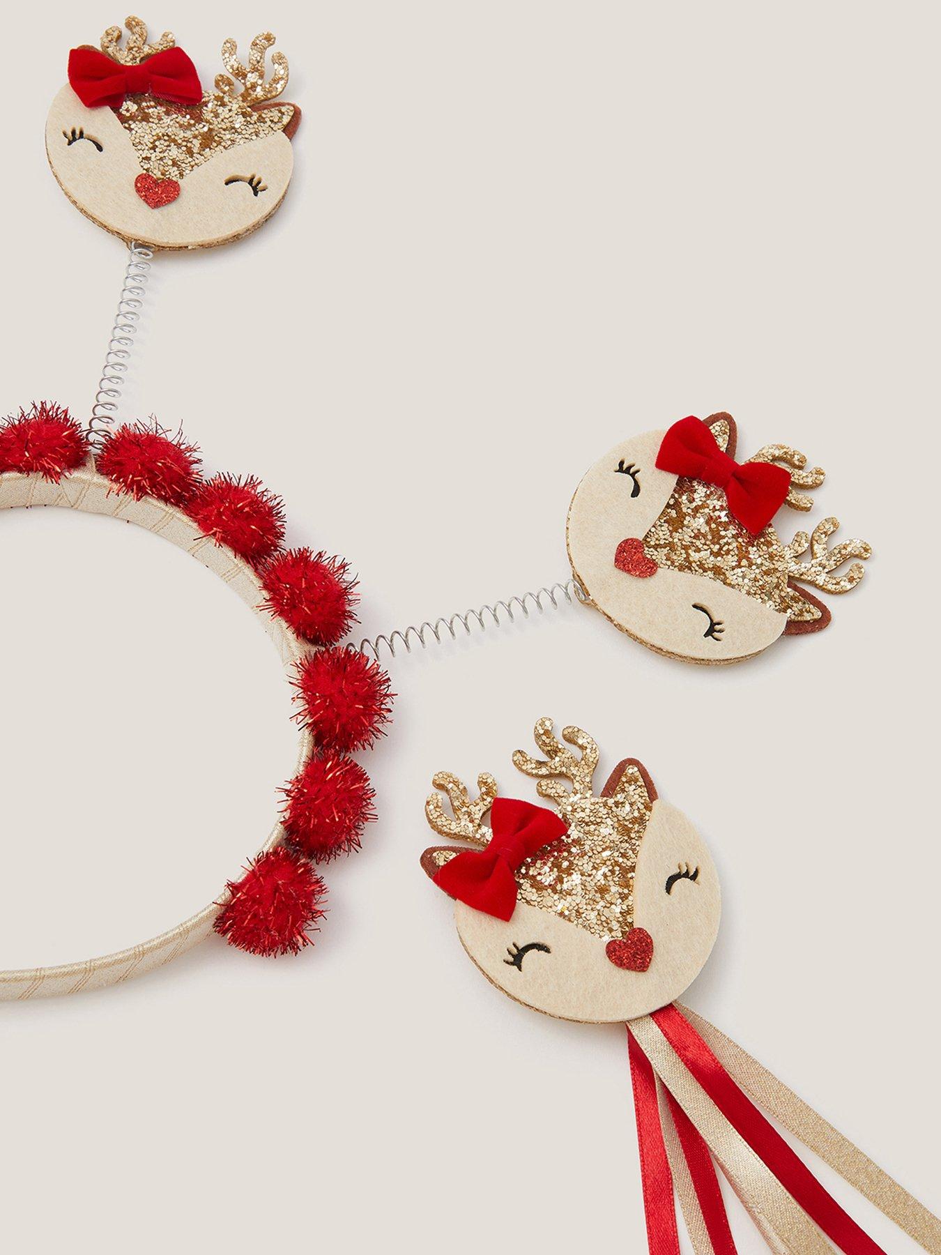  image of monsoon-girls-ruby-reindeer-christmas-dress-up-set-multi