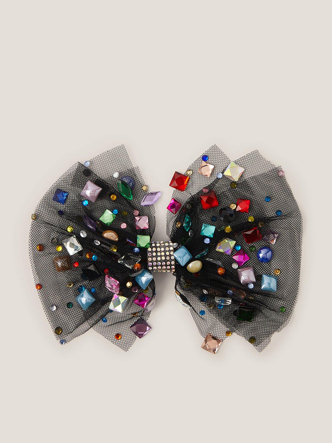 Monsoon Girls Wow Jewel Bow Clip - Black