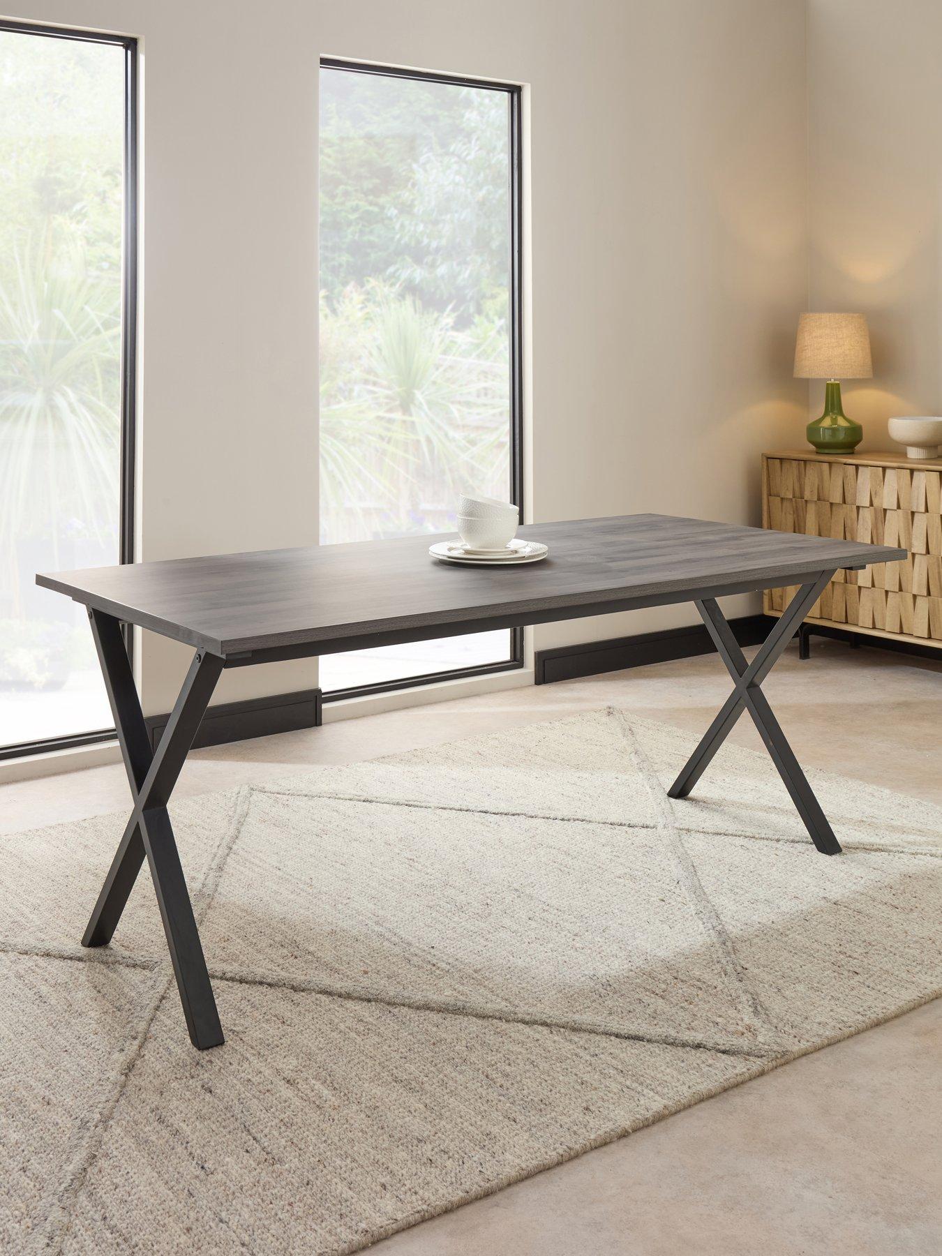 The Very Collection Harlem 180cm Black Oak Dining Table